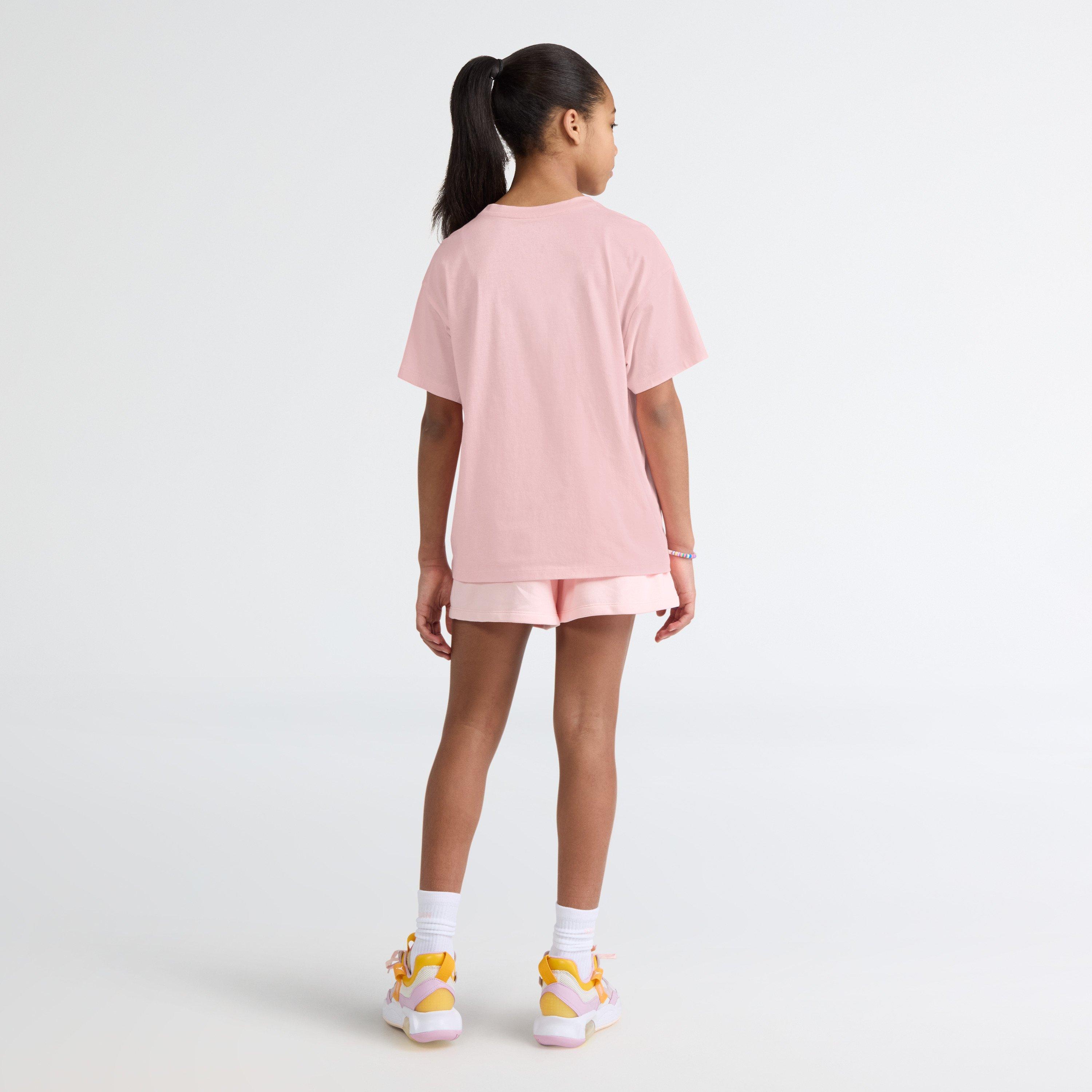 Jordan Big Girls' Pink Floral Flight Tee - PINK Thumbnail View 4
