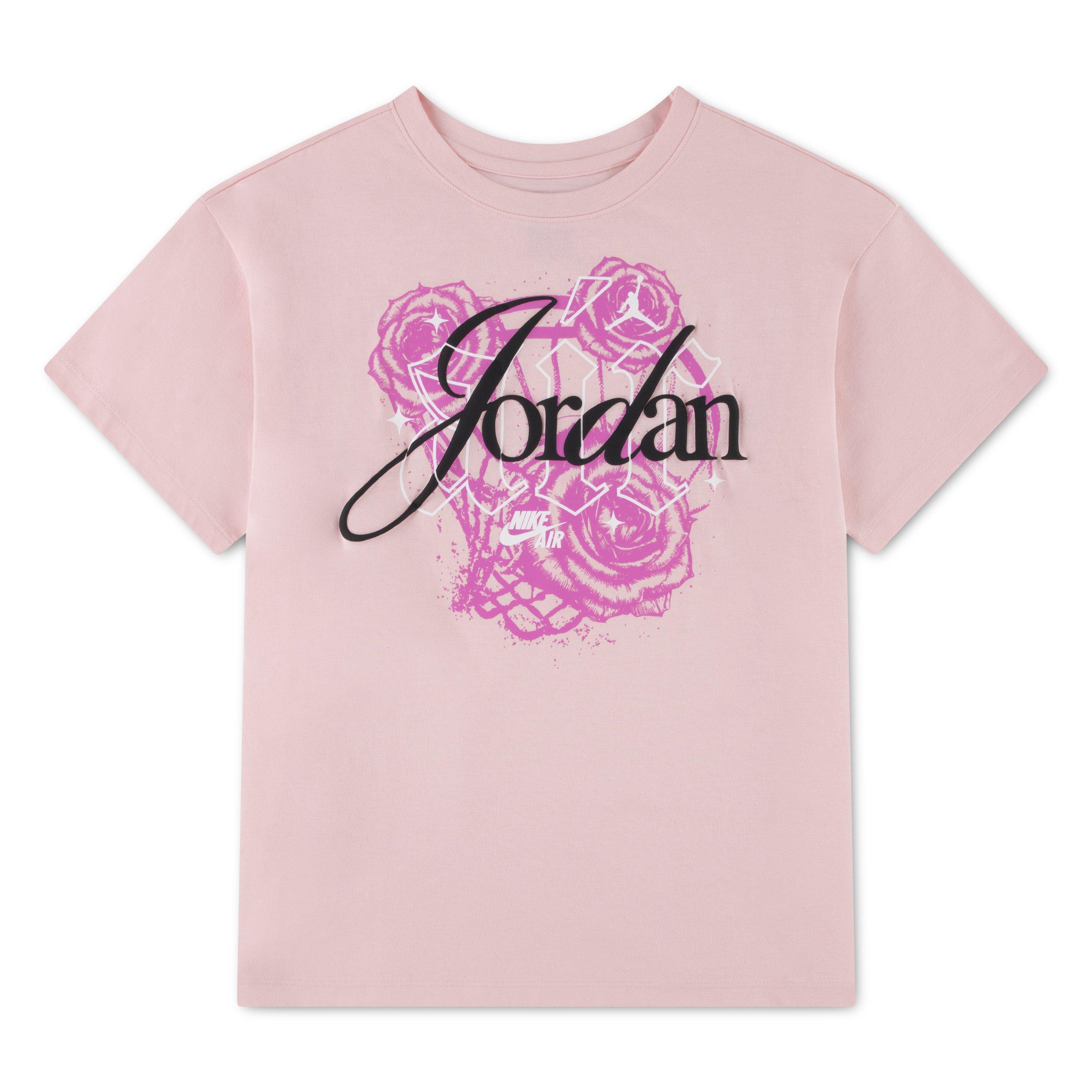 Jordan Big Girls' Pink Floral Flight Tee - PINK Thumbnail View 6