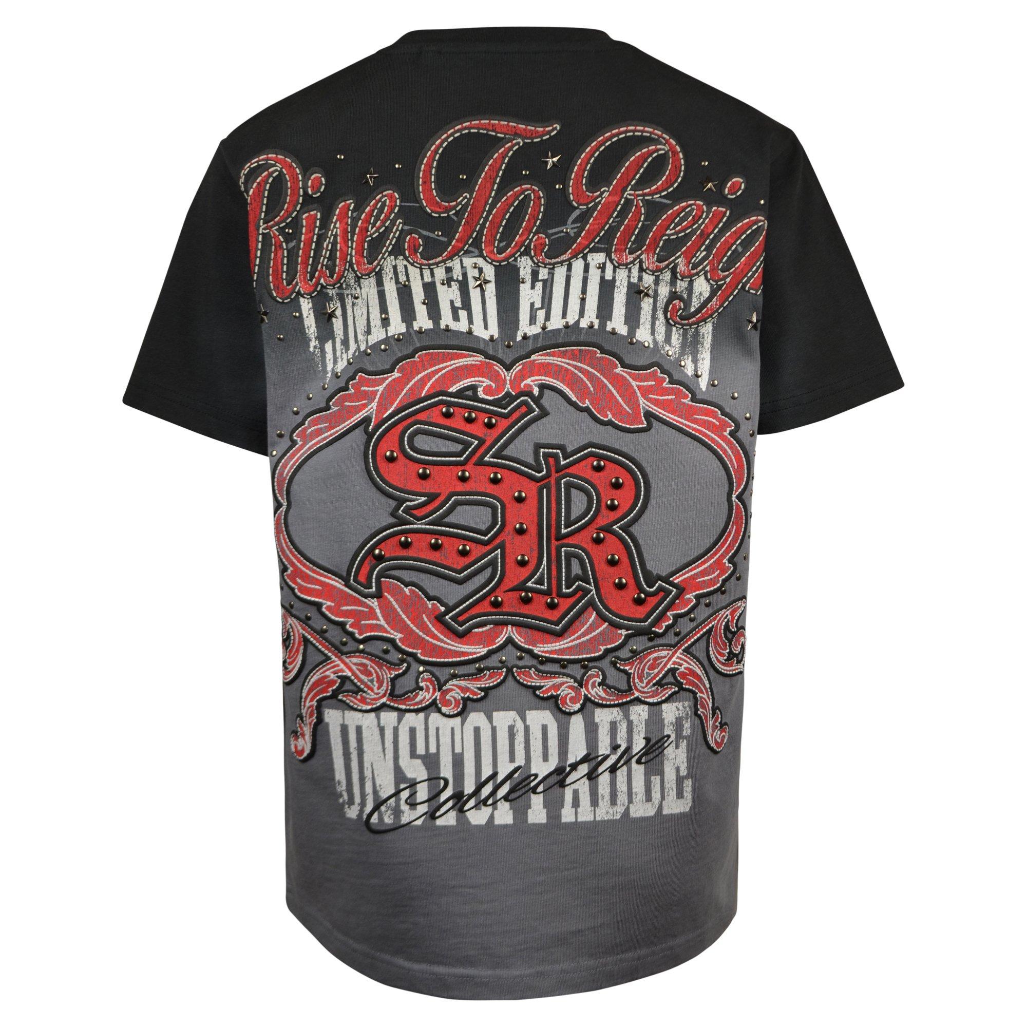 Smoke Rise Big Boys' Rise To Reign Tee - Silva Black - GREY