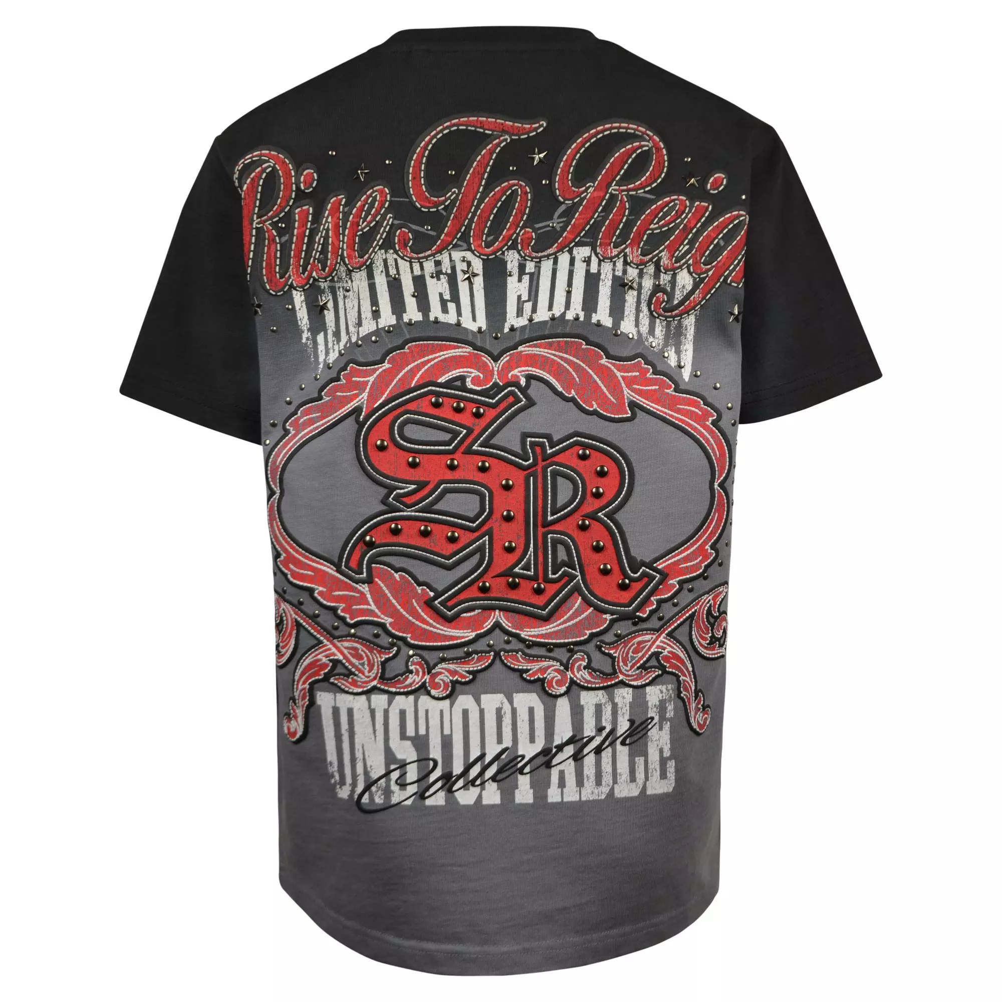 Smoke Rise Big Boys' Rise To Reign Tee - Silva Black - GREY