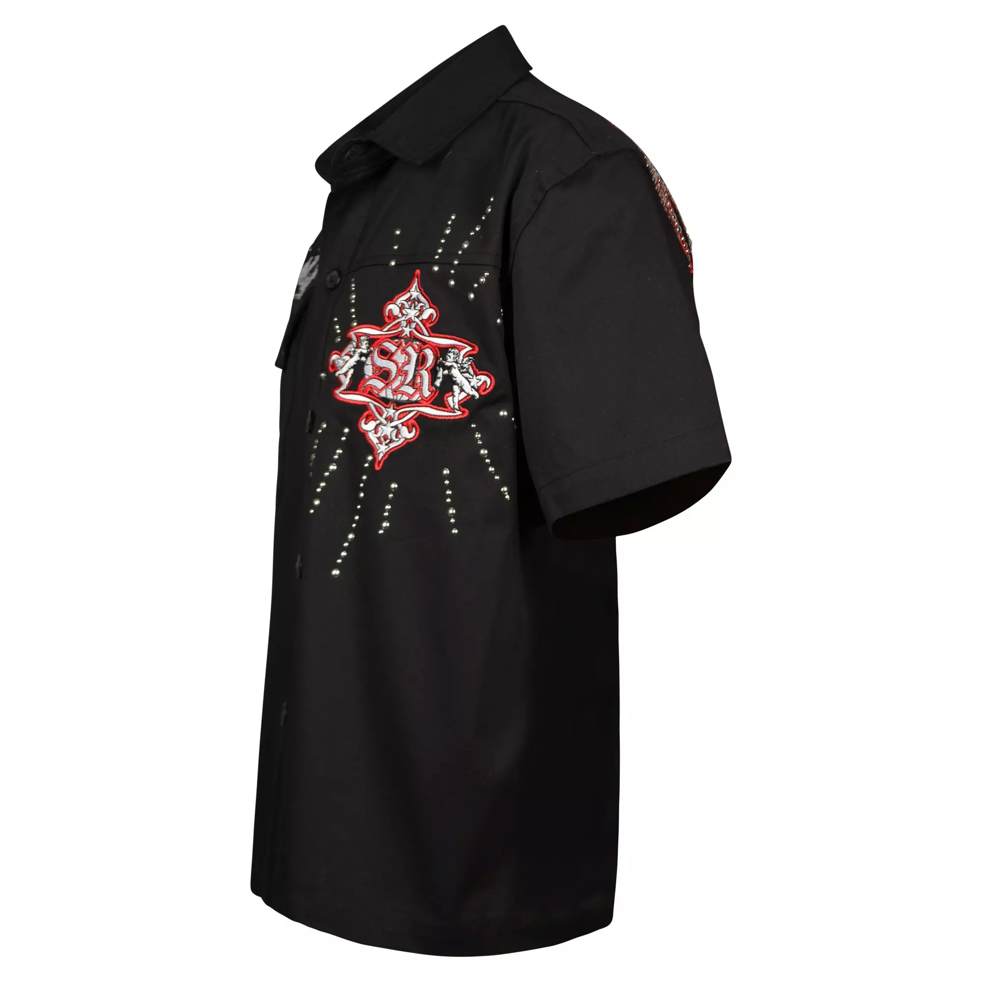 Smoke Rise Big Boys' Twill Button Down Shirt - Black - BLACK
