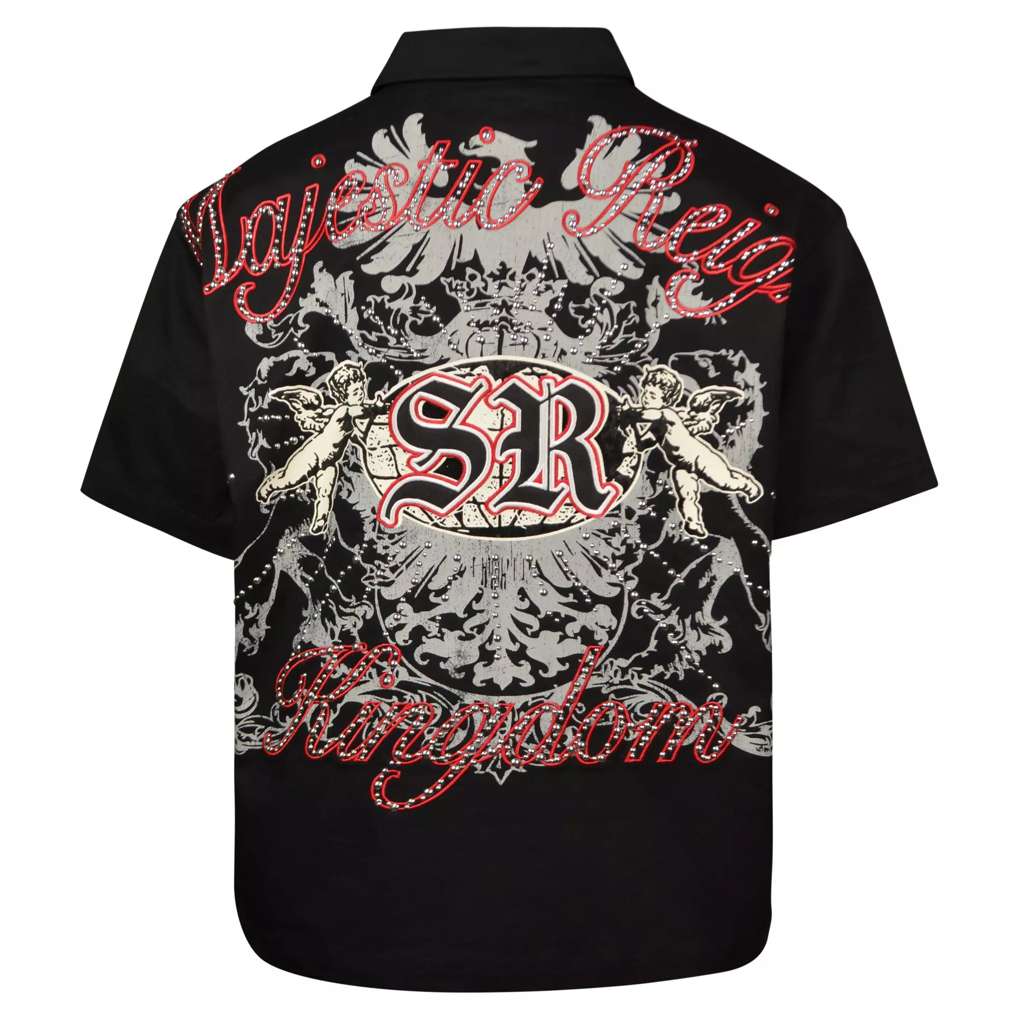 Smoke Rise Big Boys' Twill Button Down Shirt - Black - BLACK