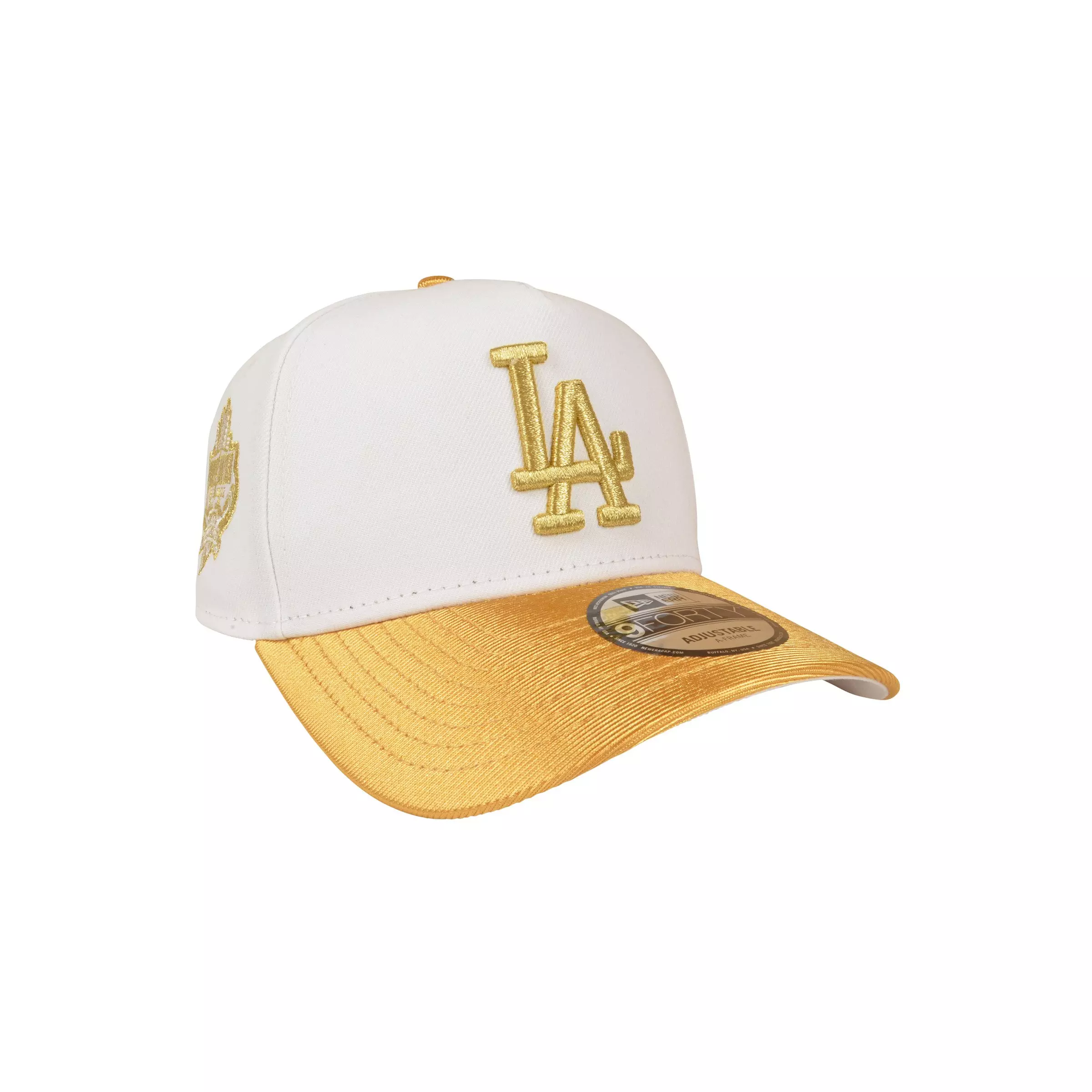 New Era Los Angeles Dodgers 9FORTY A-Frame Met Gold Snapback Hat - White/Gold - WHITE/GOLD