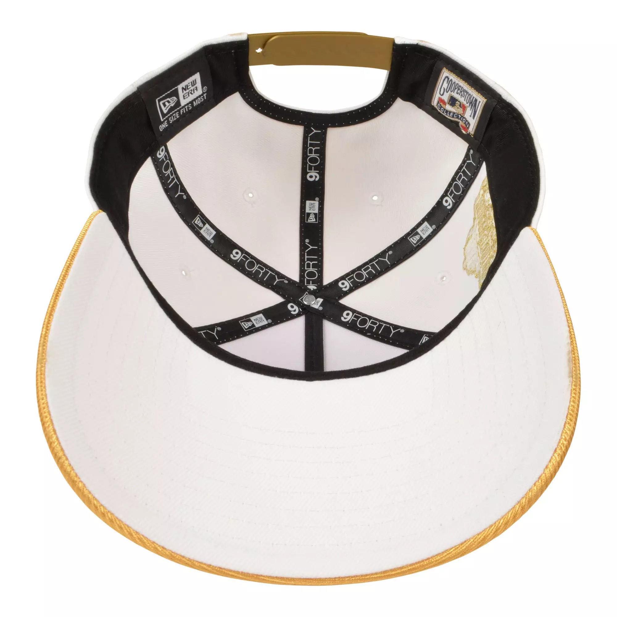 New Era Los Angeles Dodgers 9FORTY A-Frame Met Gold Snapback Hat - White/Gold - WHITE/GOLD