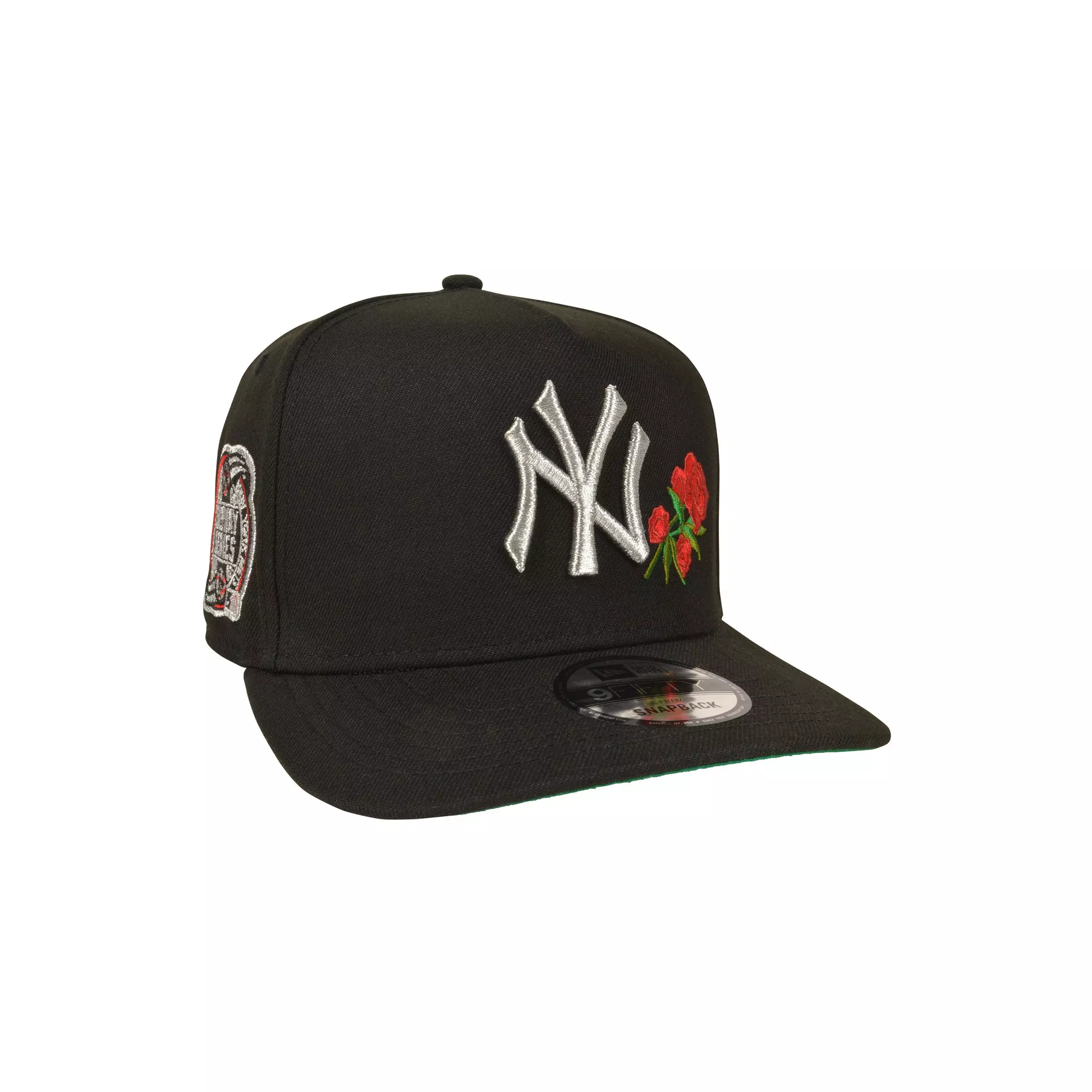 New Era New York Yankees 9FIFTY A-Frame Roses Snapback Hat - Black/Silver - BLACK/SILVER