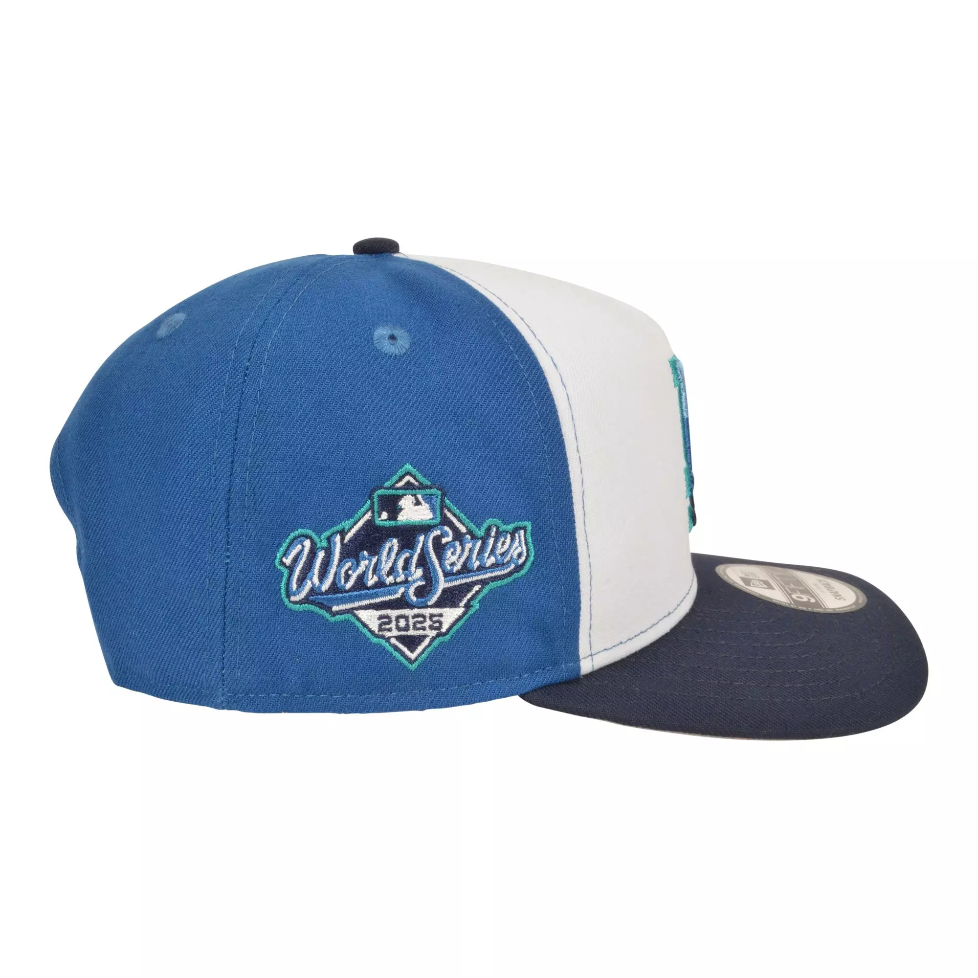 New Era Los Angeles Dodgers 9FIFTY A-Frame American League 2025 Snapback Hat - White/Blue - WHITE/BLUE