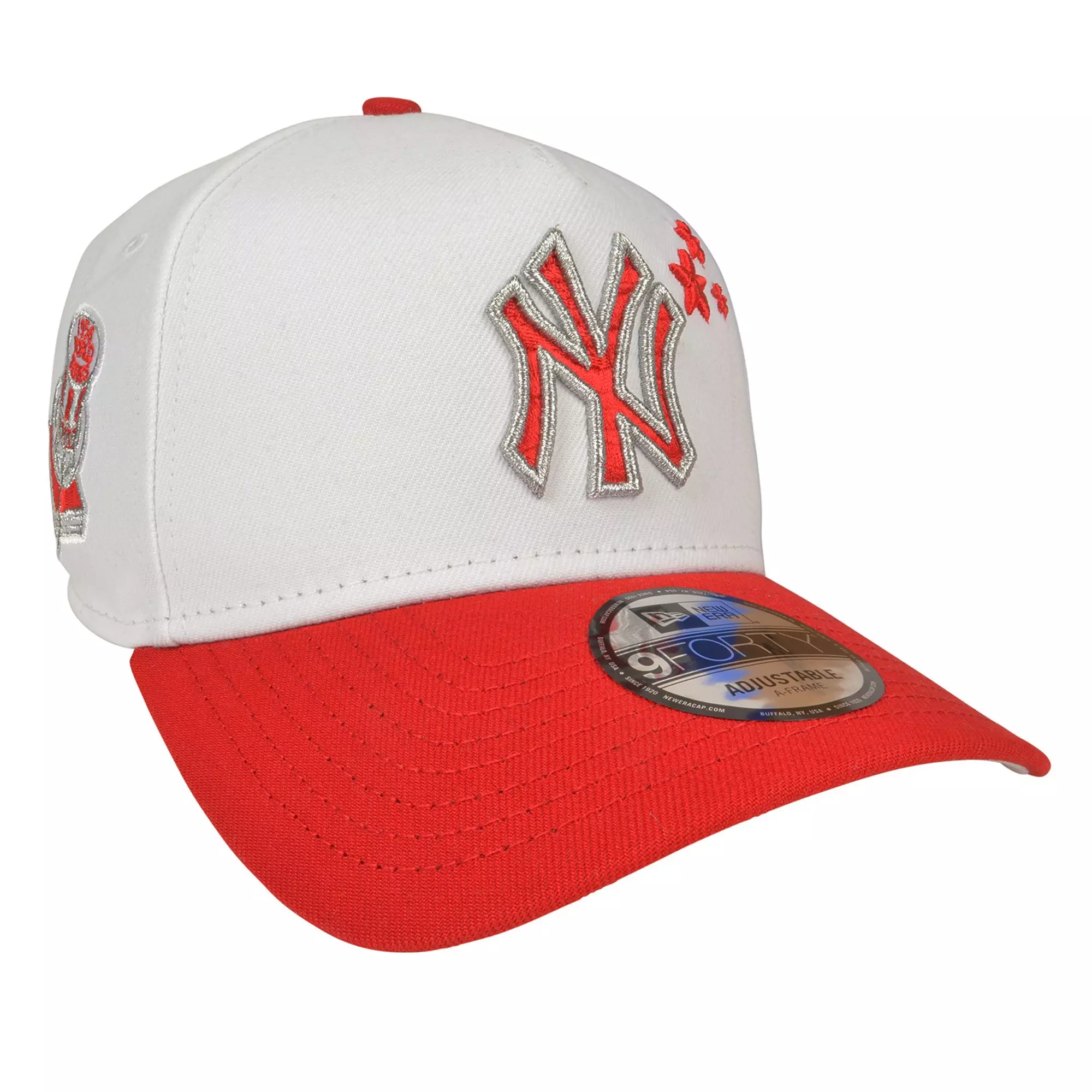 New Era New York Yankees 9FORTY A-Frame Stars Snapback Hat - White/Red - WHITE/RED