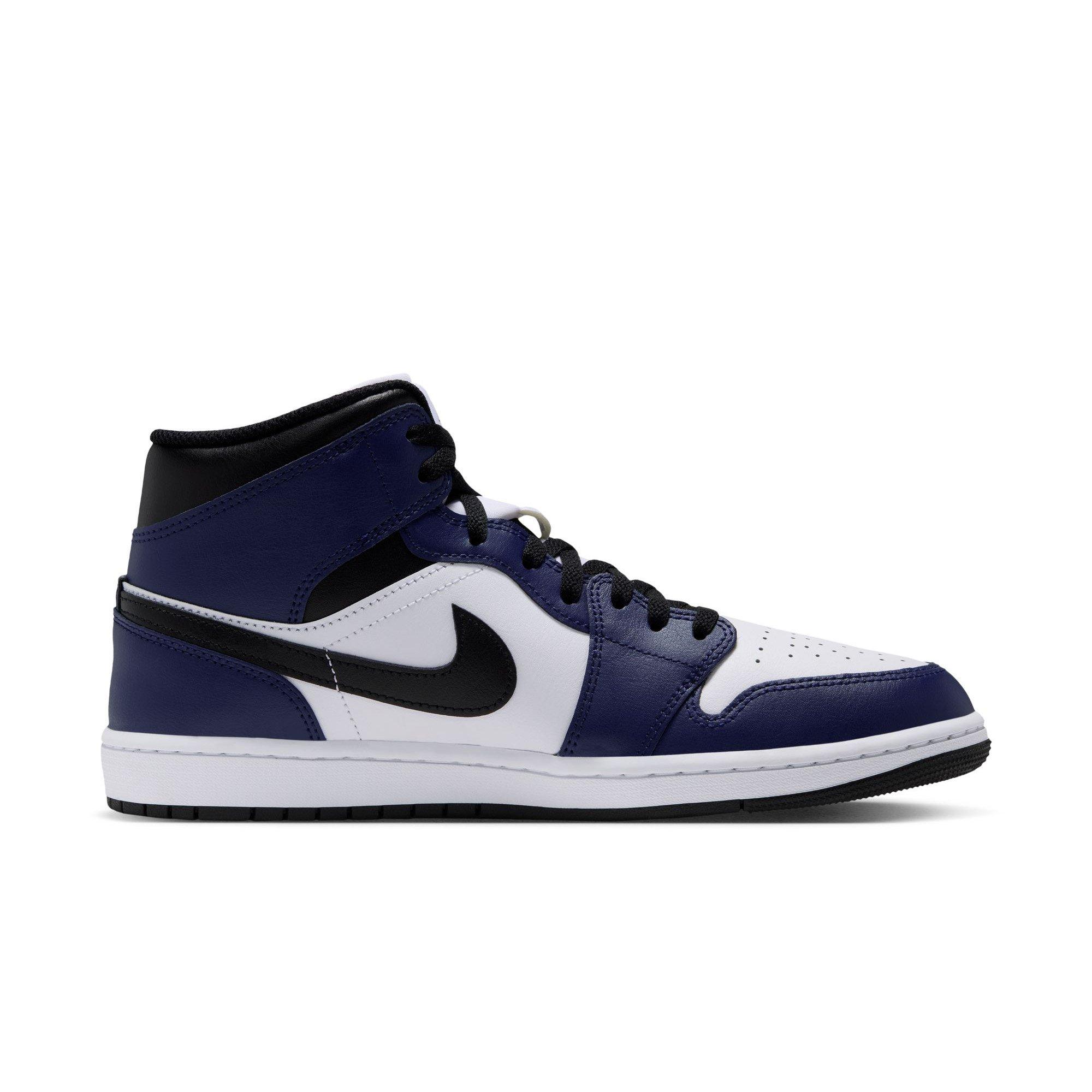 Jordan 1 Mid "White/Tech Grey/College Navy" Men's Shoe - WHITE/GREY/NAVY