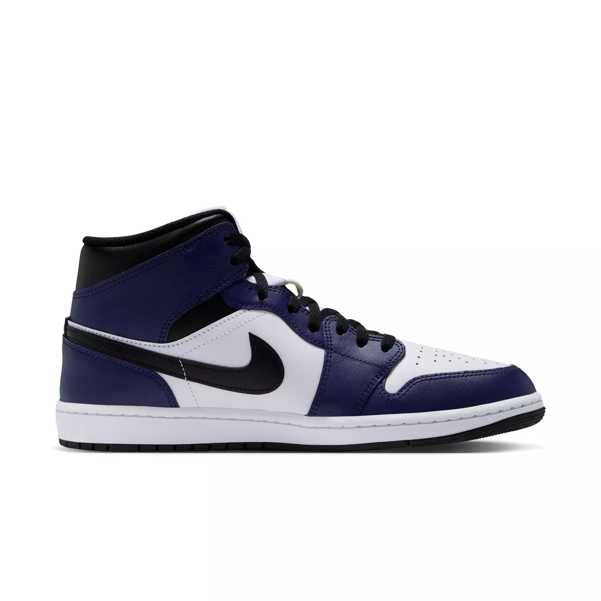 Jordan 1 Mid "White/Tech Grey/College Navy" Men's Shoe - WHITE/GREY/NAVY