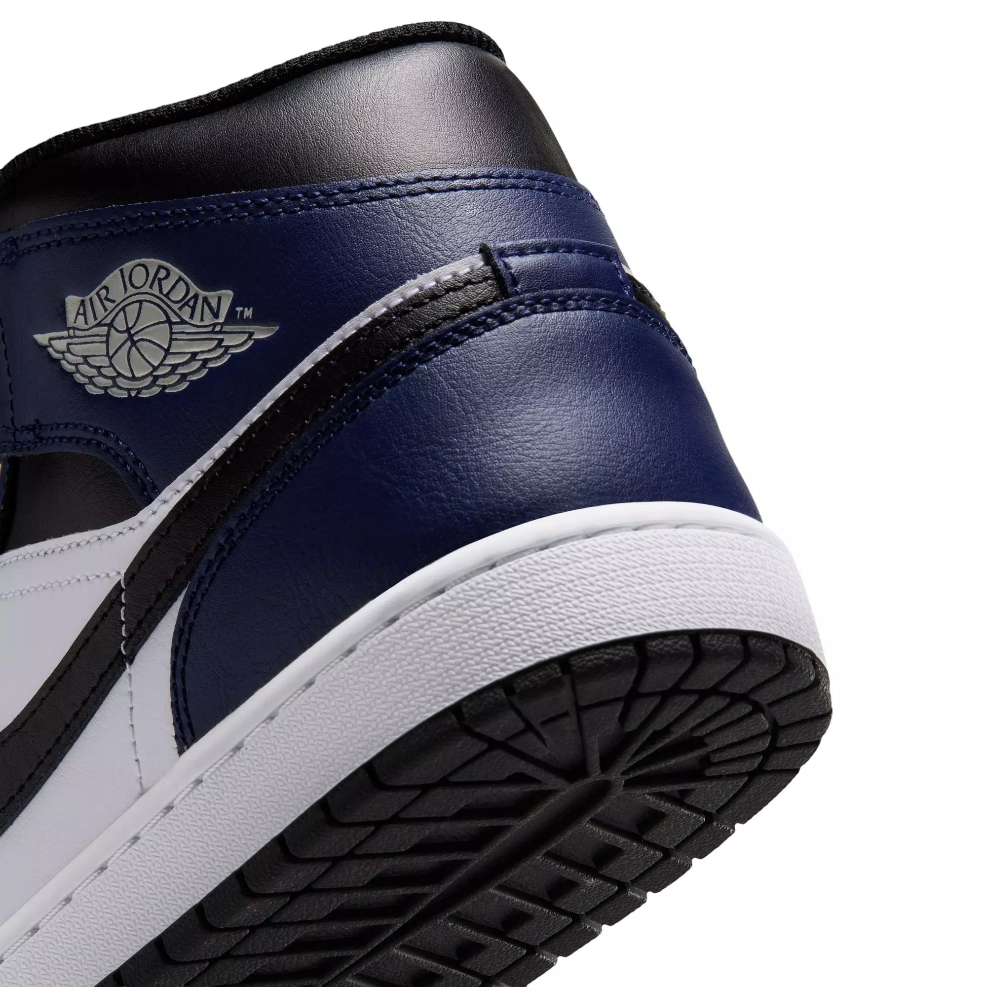 Jordan 1 Mid "White/Tech Grey/College Navy" Men's Shoe - WHITE/GREY/NAVY