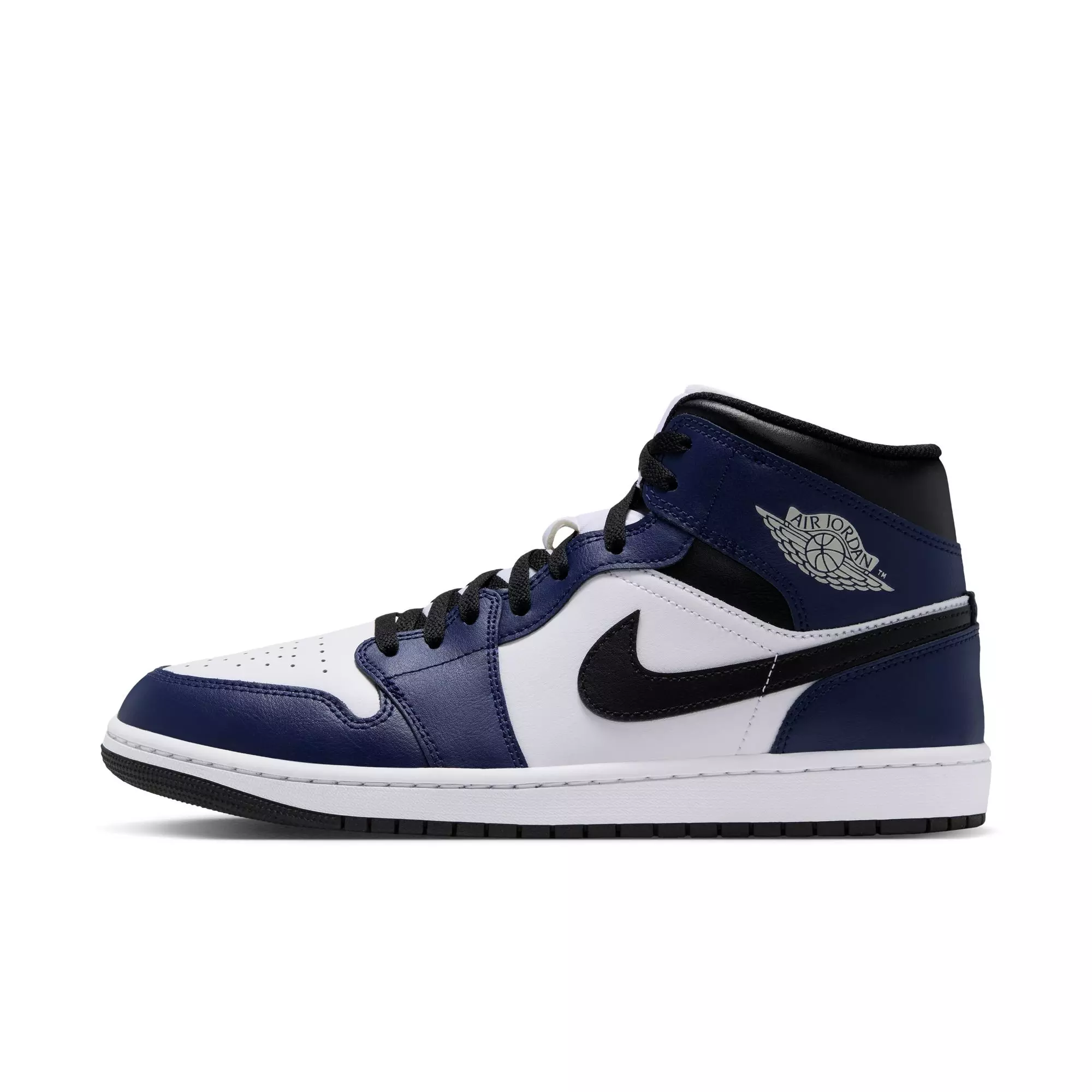 Jordan 1 Mid "White/Tech Grey/College Navy" Men's Shoe - WHITE/GREY/NAVY