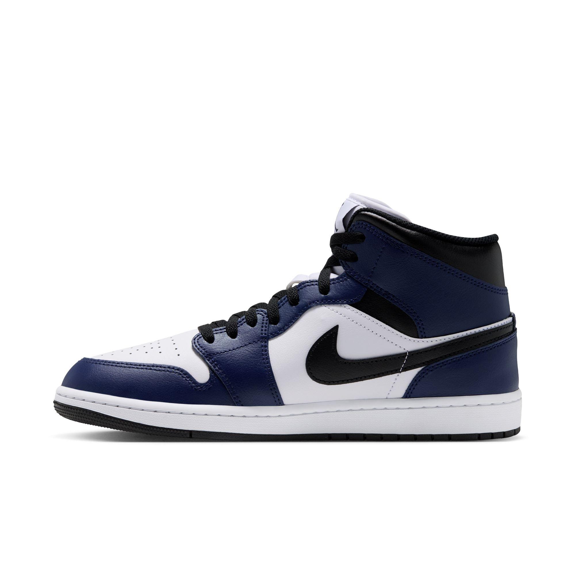 Jordan 1 Mid "White/Tech Grey/College Navy" Men's Shoe - WHITE/GREY/NAVY