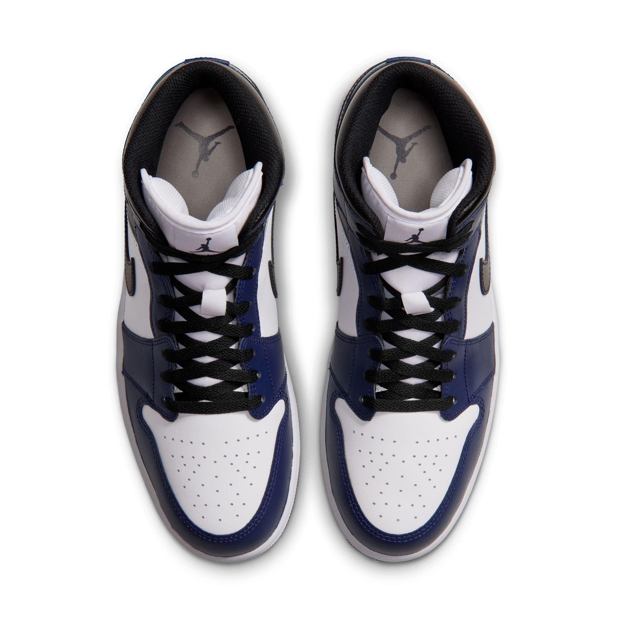 Jordan 1 Mid "White/Tech Grey/College Navy" Men's Shoe - WHITE/GREY/NAVY
