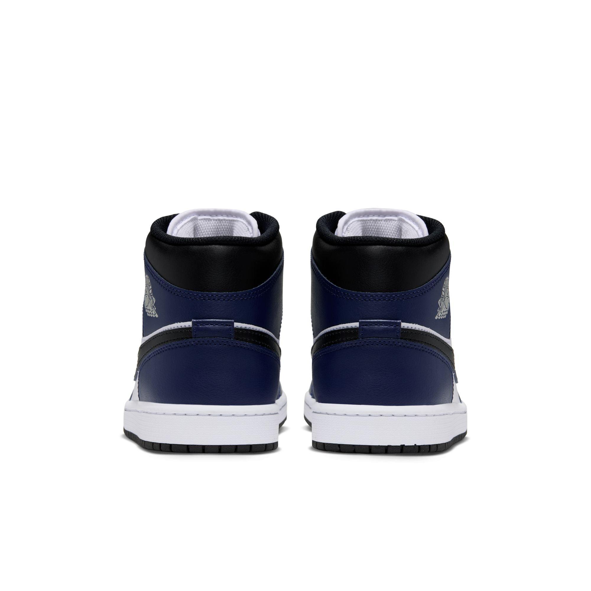 Jordan 1 Mid "White/Tech Grey/College Navy" Men's Shoe - WHITE/GREY/NAVY