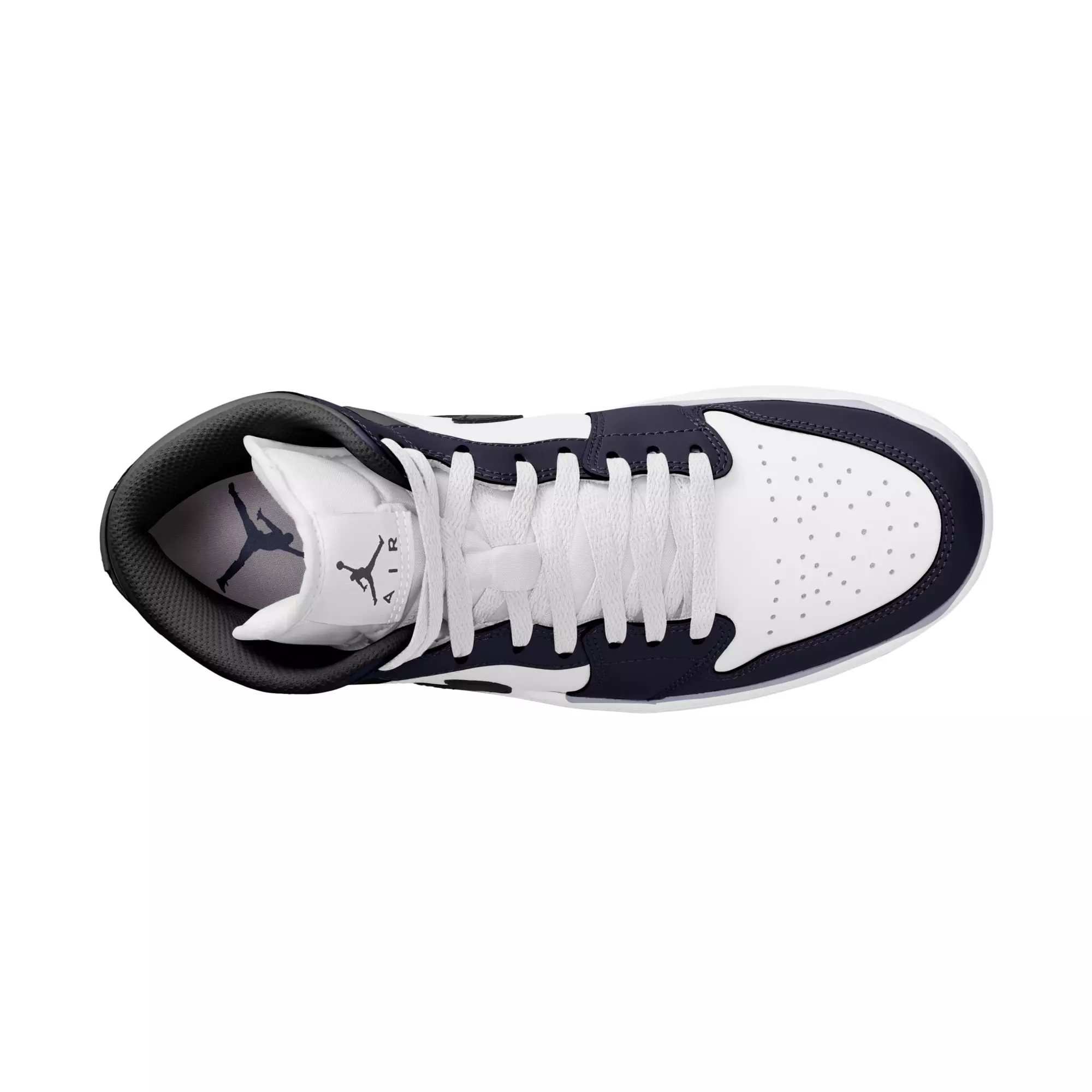 Jordan 1 Mid "White/Tech Grey/College Navy" Men's Shoe - WHITE/GREY/NAVY