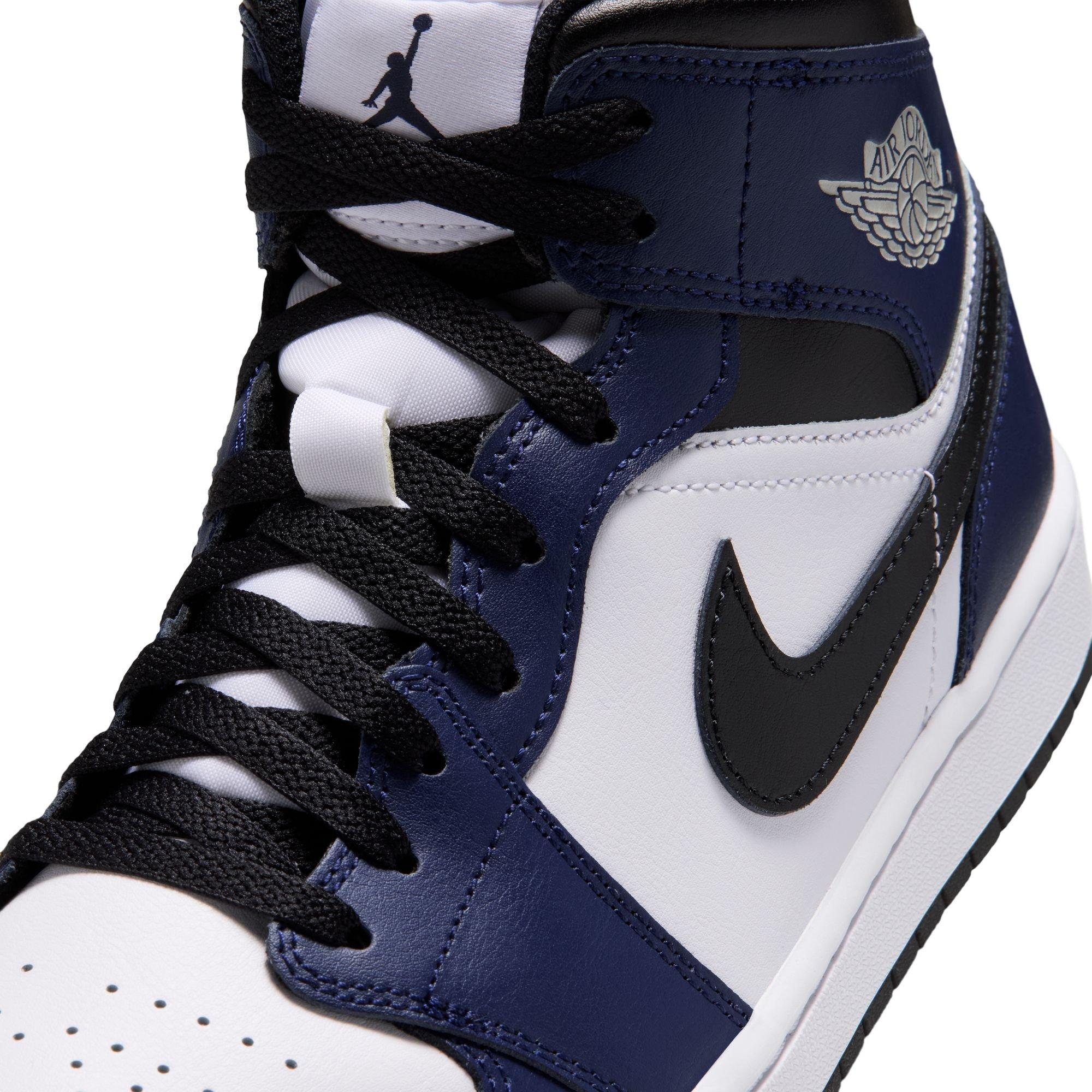 Jordan 1 Mid "White/Tech Grey/College Navy" Men's Shoe - WHITE/GREY/NAVY