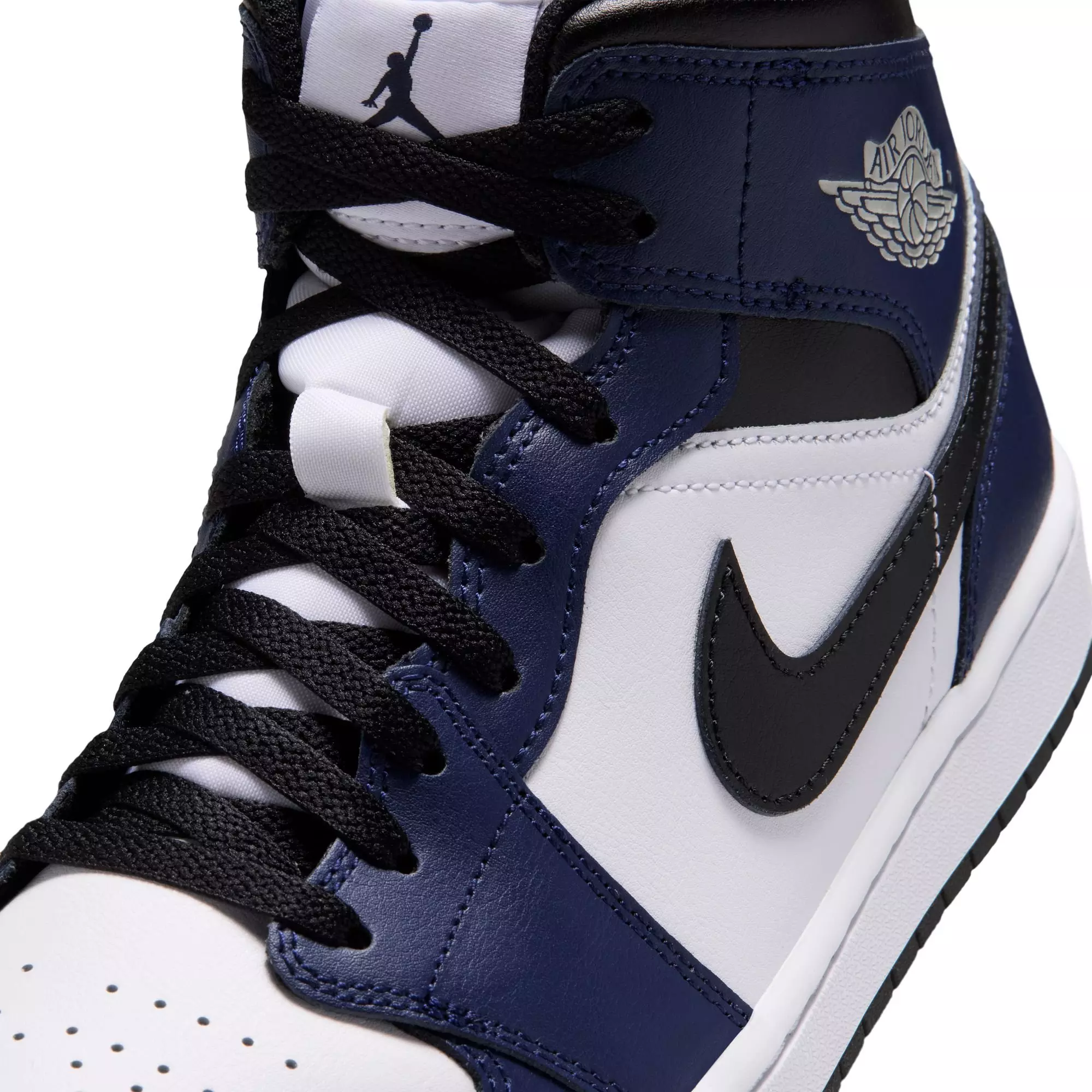 Jordan 1 Mid "White/Tech Grey/College Navy" Men's Shoe - WHITE/GREY/NAVY