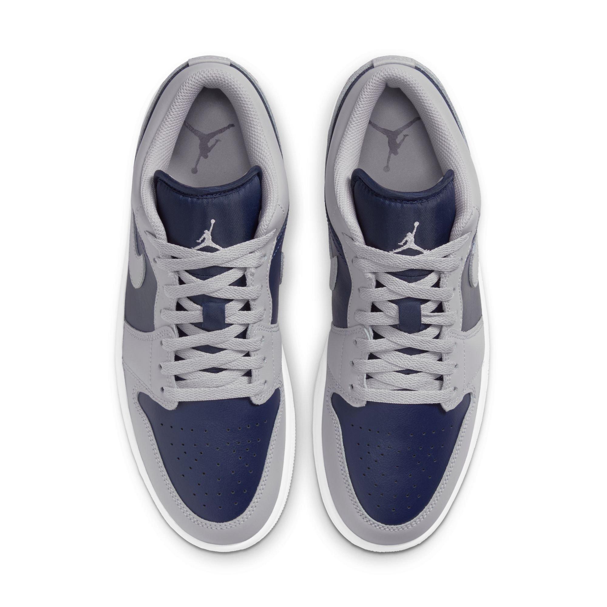 Jordan 1 Low "Tech Grey/College Navy/White" Men's Shoe - GREY/NAVY