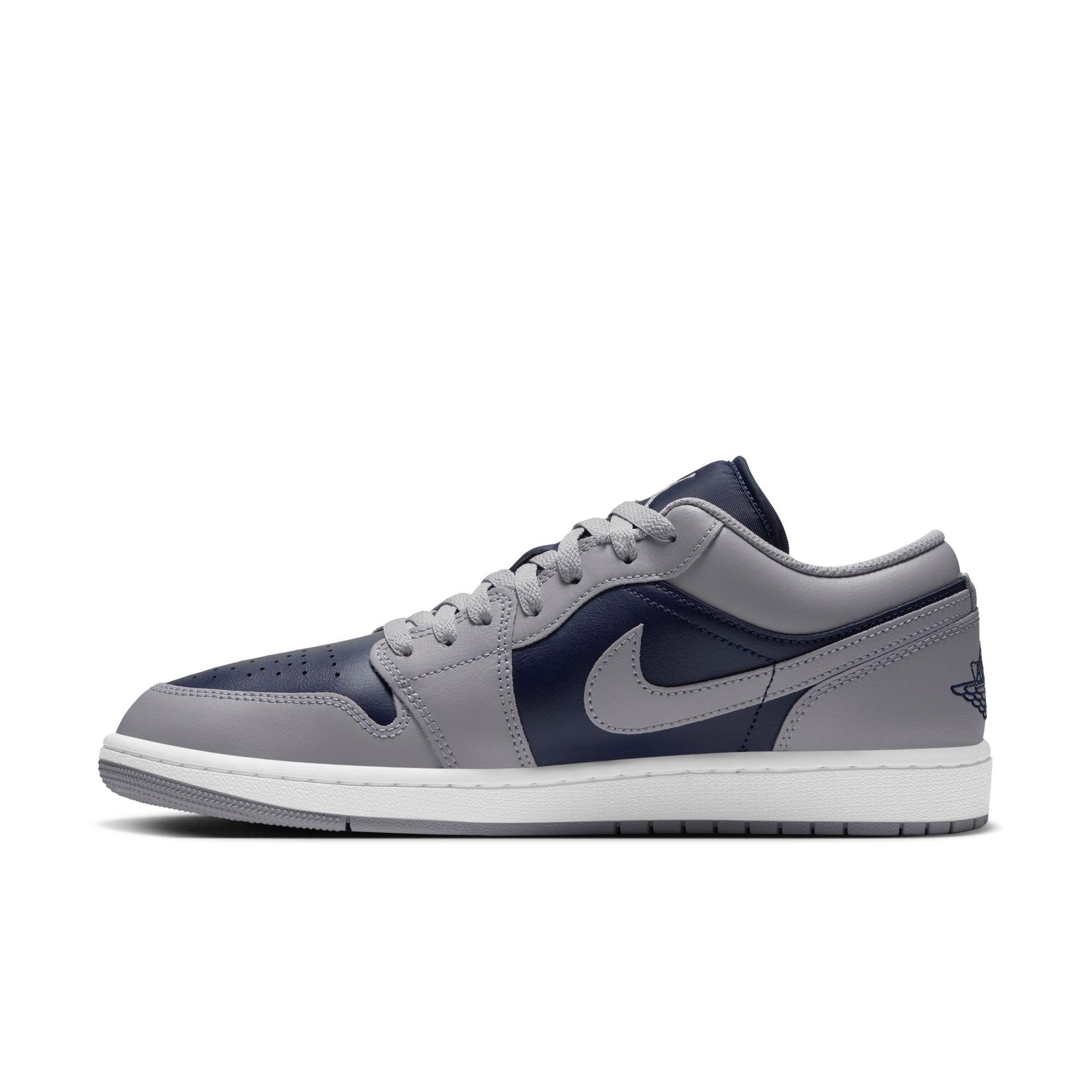 Jordan 1 Low "Tech Grey/College Navy/White" Men's Shoe - GREY/NAVY