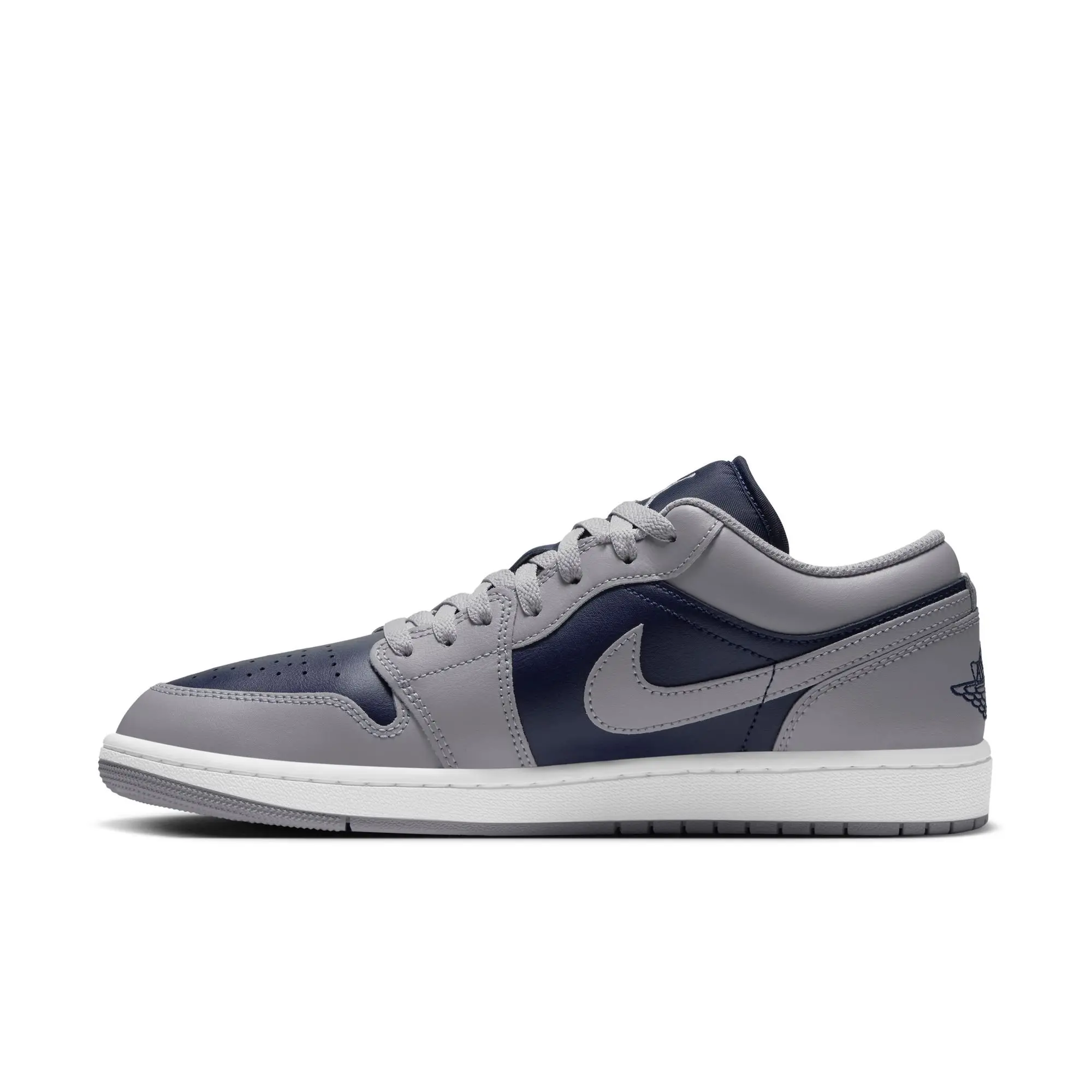 Jordan 1 Low "Tech Grey/College Navy/White" Men's Shoe - GREY/NAVY