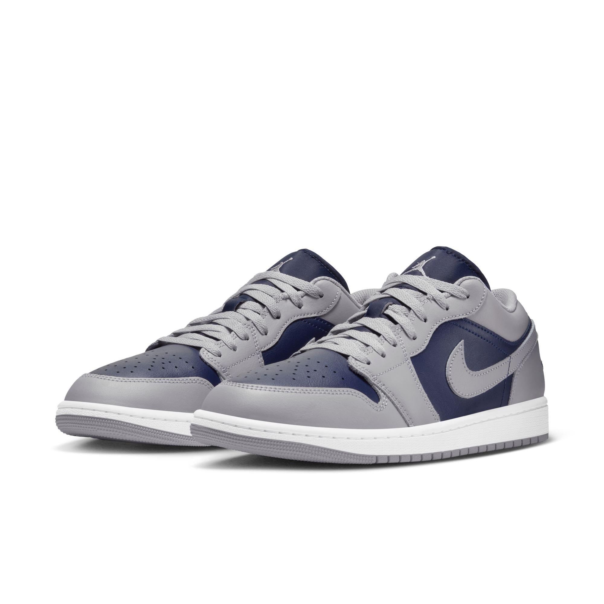 Jordan 1 Low "Tech Grey/College Navy/White" Men's Shoe - GREY/NAVY