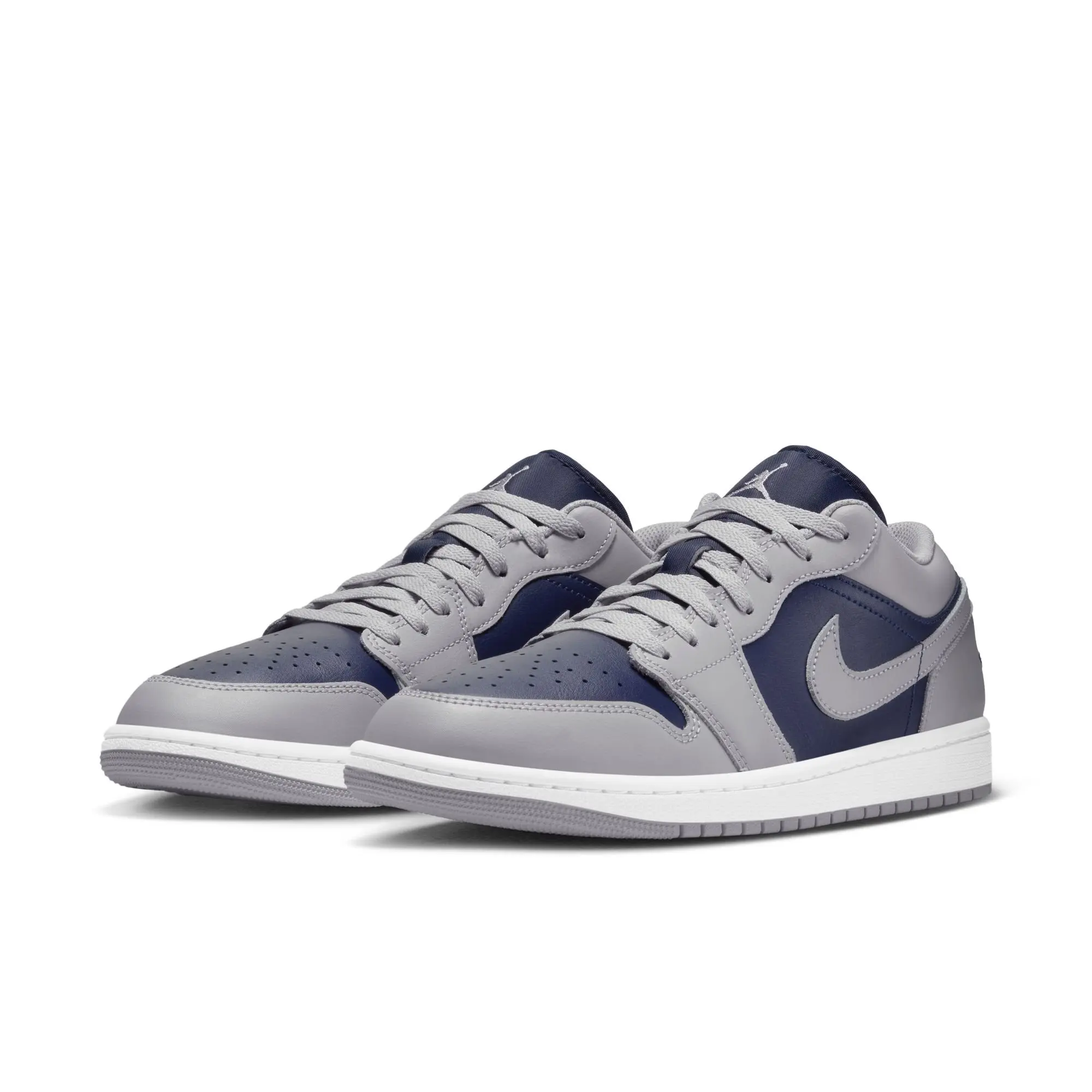Jordan 1 Low "Tech Grey/College Navy/White" Men's Shoe - GREY/NAVY