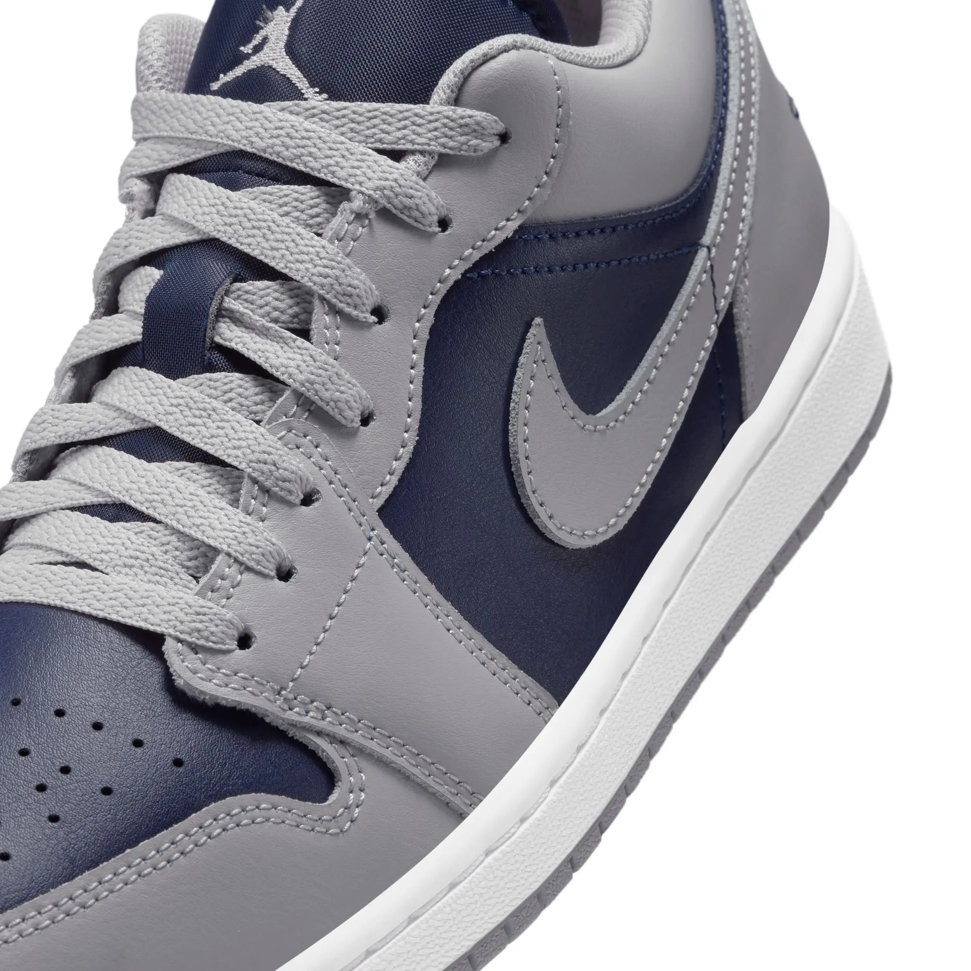 Jordan 1 Low "Tech Grey/College Navy/White" Men's Shoe - GREY/NAVY