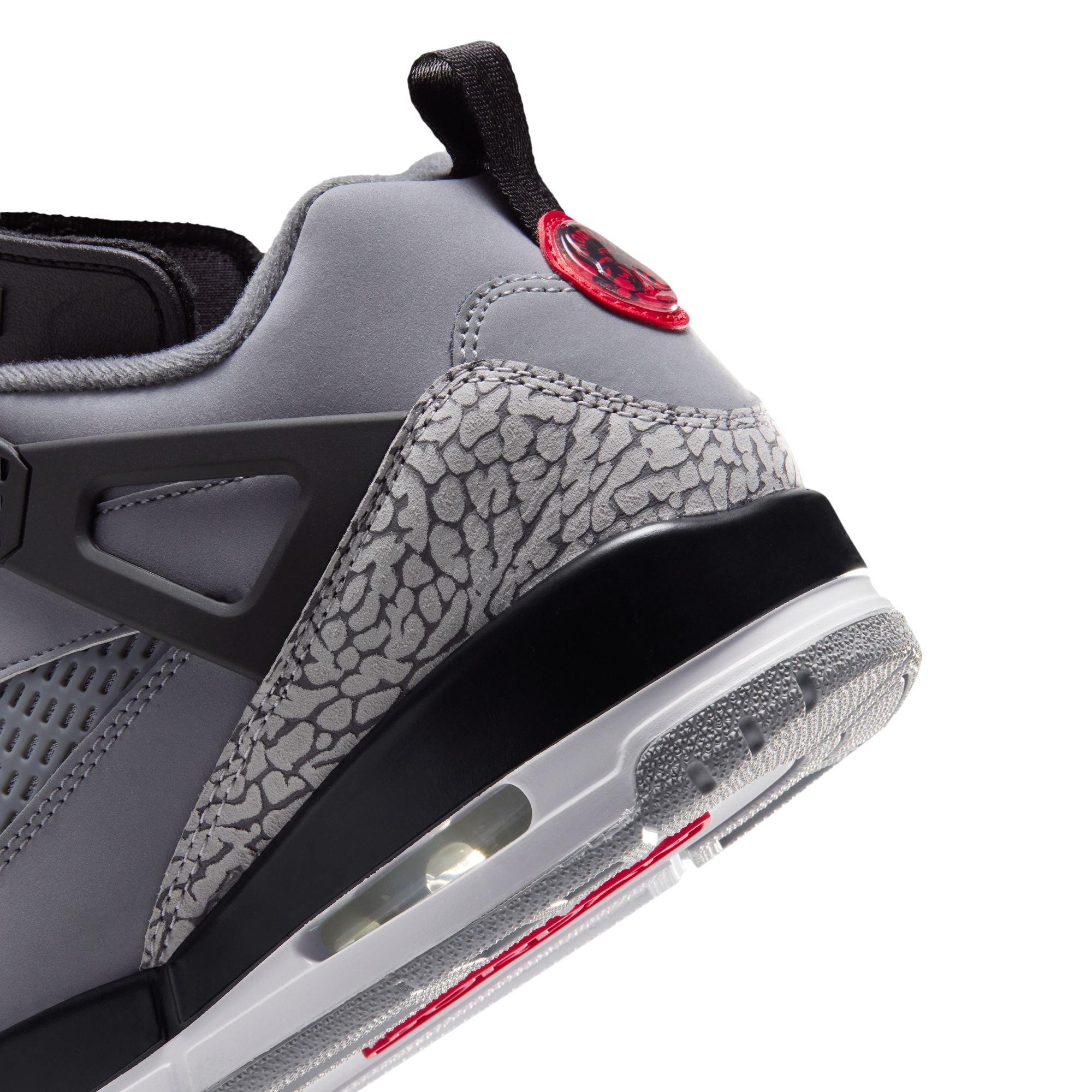 Jordan Spizike Low "Cool Grey/University Red/Black" Men's Shoe - GREY/BLACK/RED