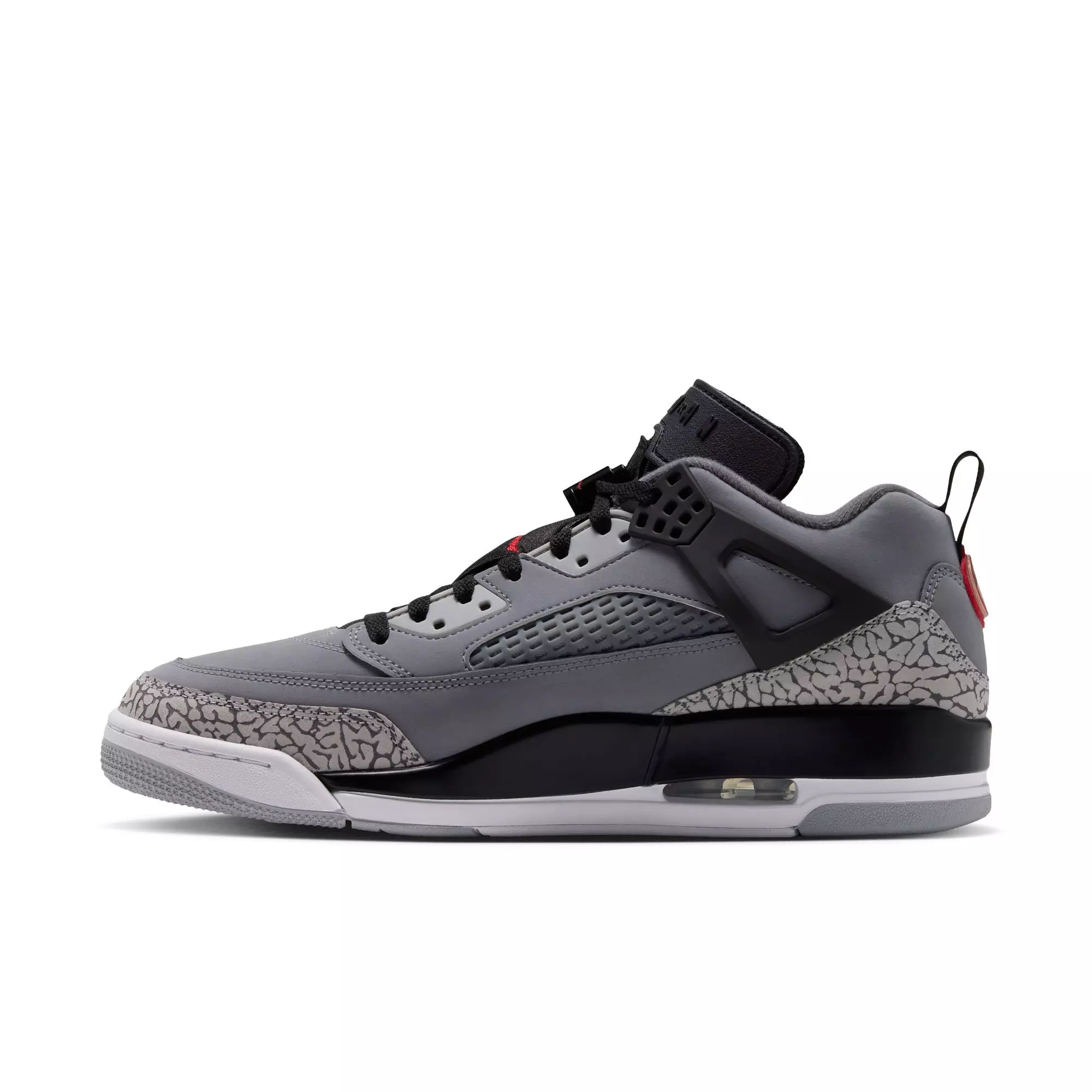 Jordan Spizike Low "Cool Grey/University Red/Black" Men's Shoe - GREY/BLACK/RED
