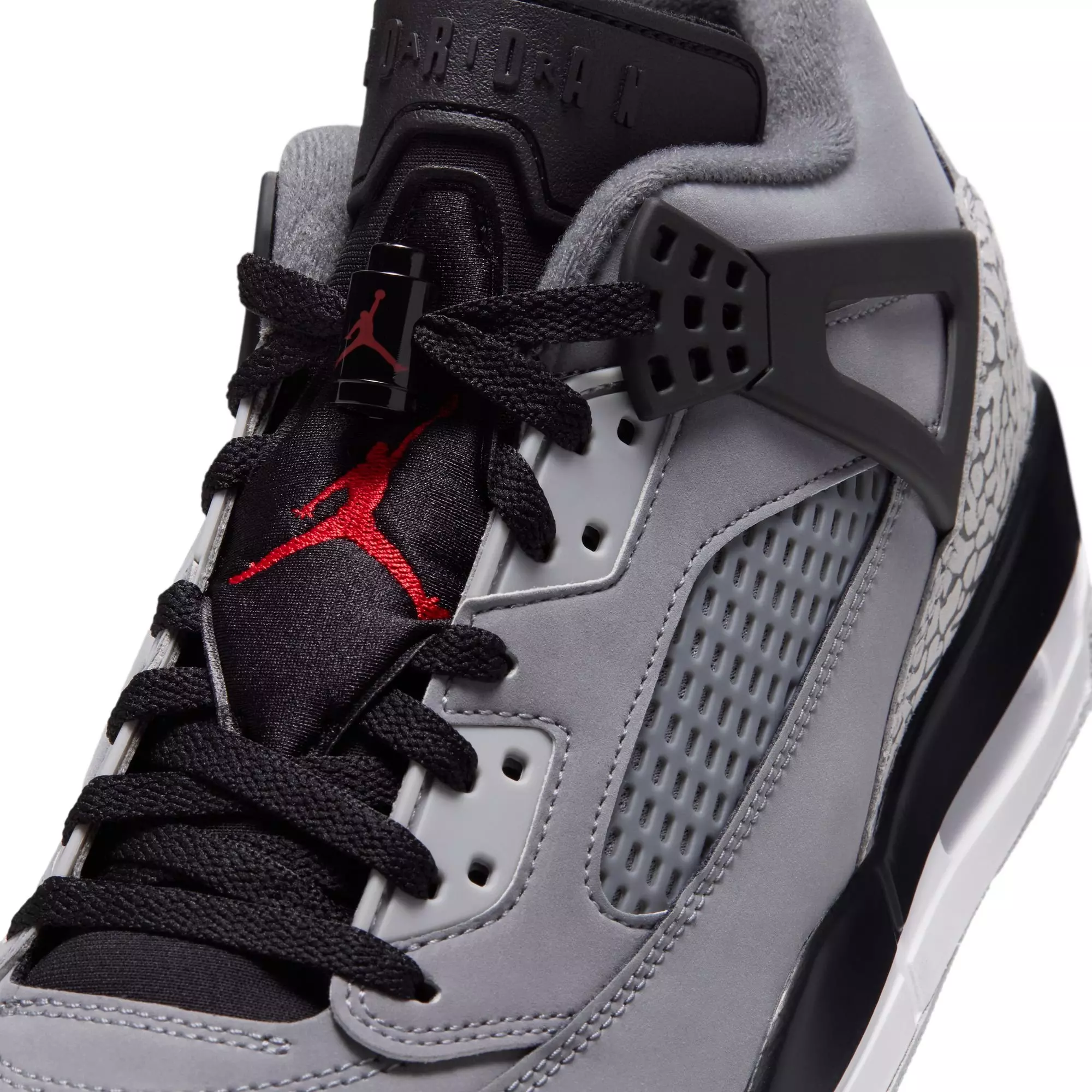 Jordan Spizike Low "Cool Grey/University Red/Black" Men's Shoe - GREY/BLACK/RED