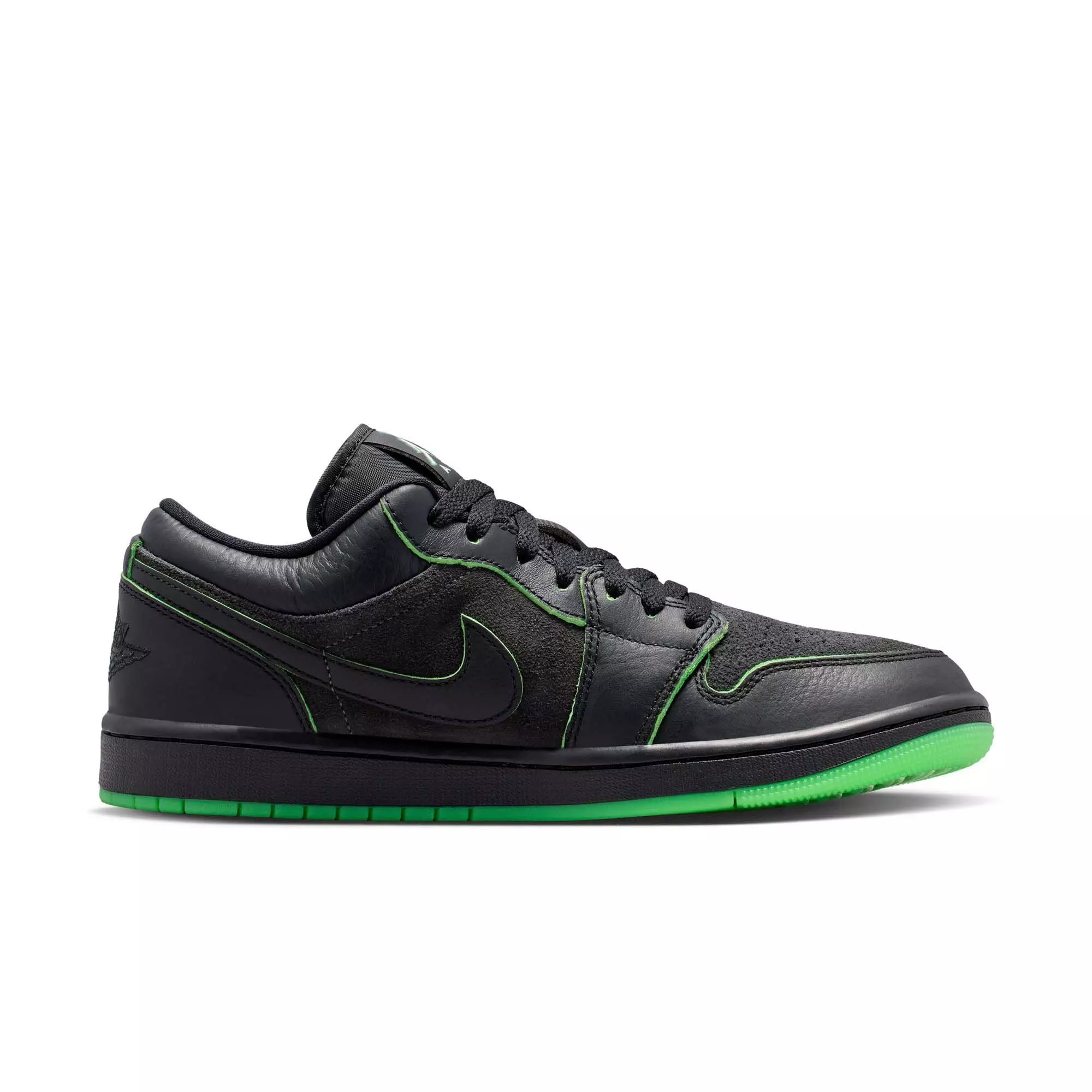 Jordan 1 Low SE "Black/Scream Green/Dk Smoke Grey" Men's Shoe - BLACK/GREEN