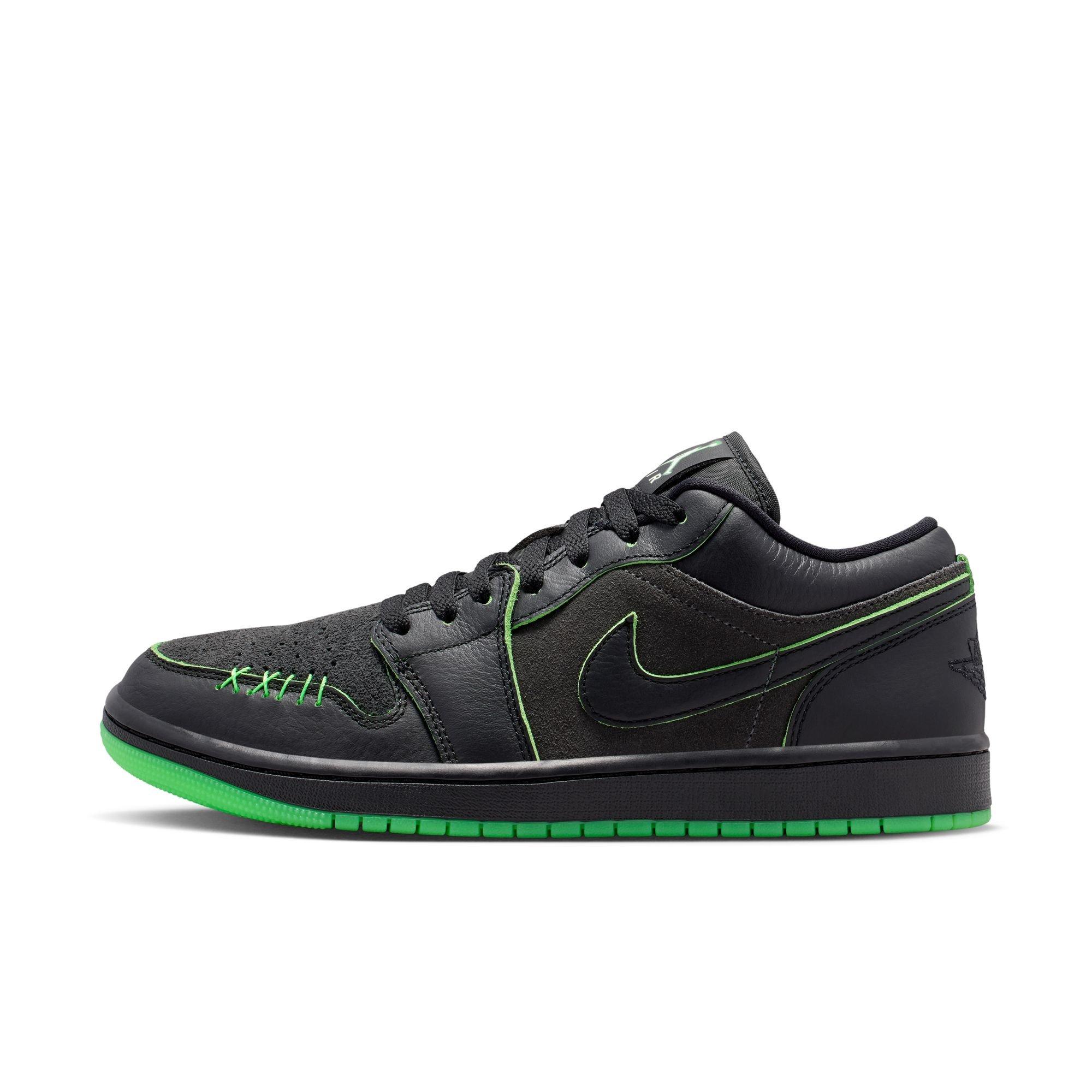 Jordan 1 Low SE "Black/Scream Green/Dk Smoke Grey" Men's Shoe - BLACK/GREEN