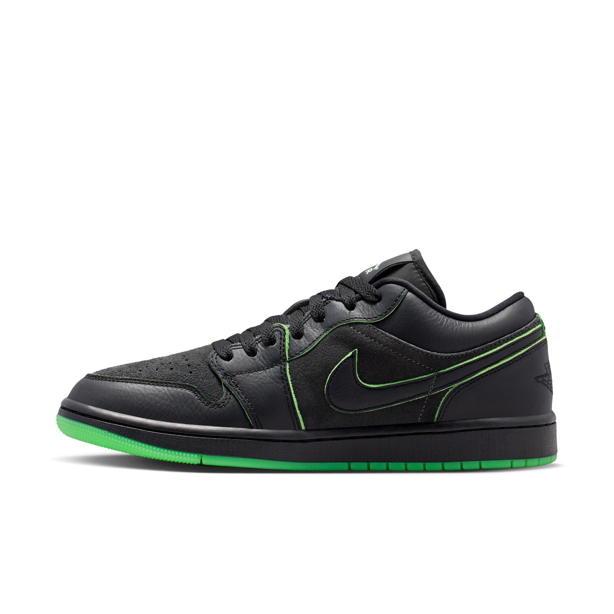 Jordan 1 Low SE "Black/Scream Green/Dk Smoke Grey" Men's Shoe - BLACK/GREEN