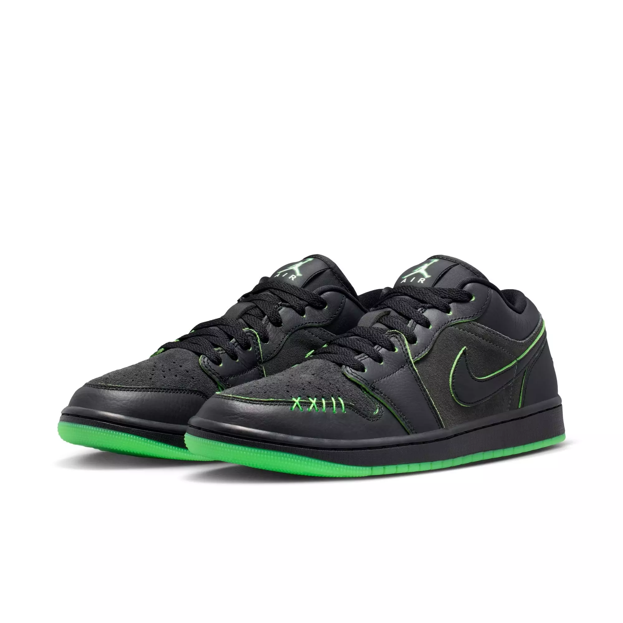 Jordan 1 Low SE "Black/Scream Green/Dk Smoke Grey" Men's Shoe - BLACK/GREEN