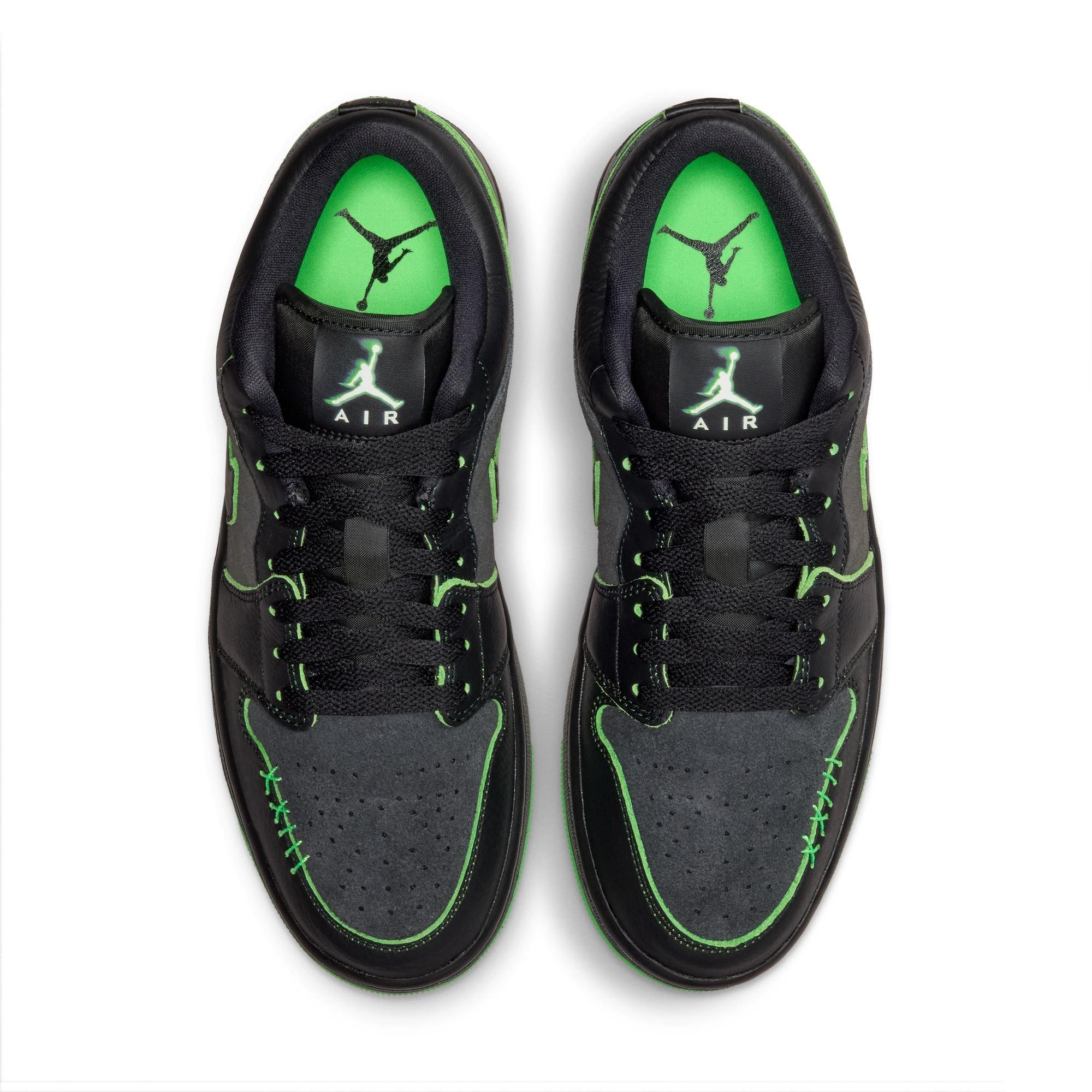 Jordan 1 Low SE "Black/Scream Green/Dk Smoke Grey" Men's Shoe - BLACK/GREEN