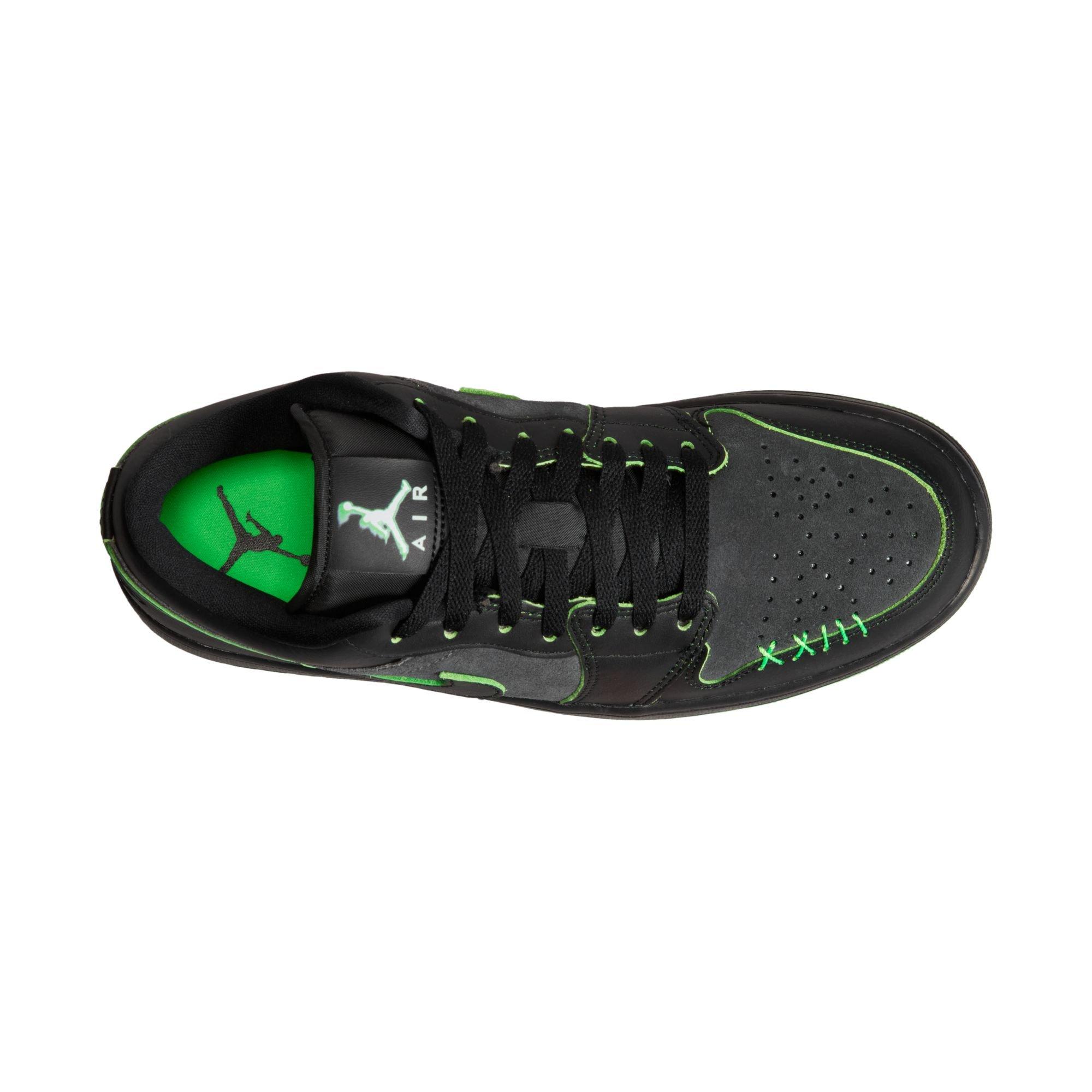 Jordan 1 Low SE "Black/Scream Green/Dk Smoke Grey" Men's Shoe - BLACK/GREEN