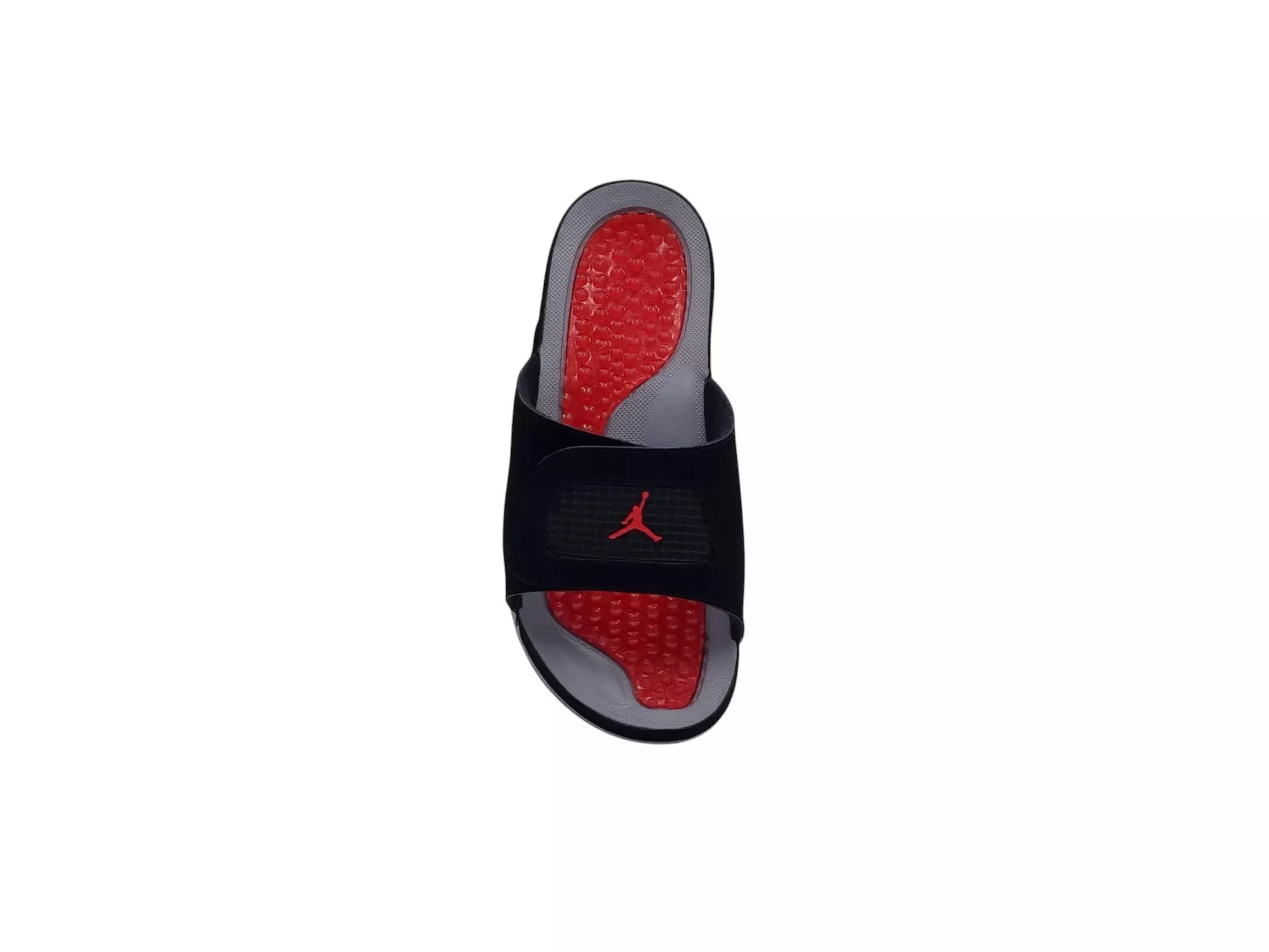 Jordan Hydro 4 Retro "Black/Fire Red/Cement Grey" Men's Slide - BLACK/RED