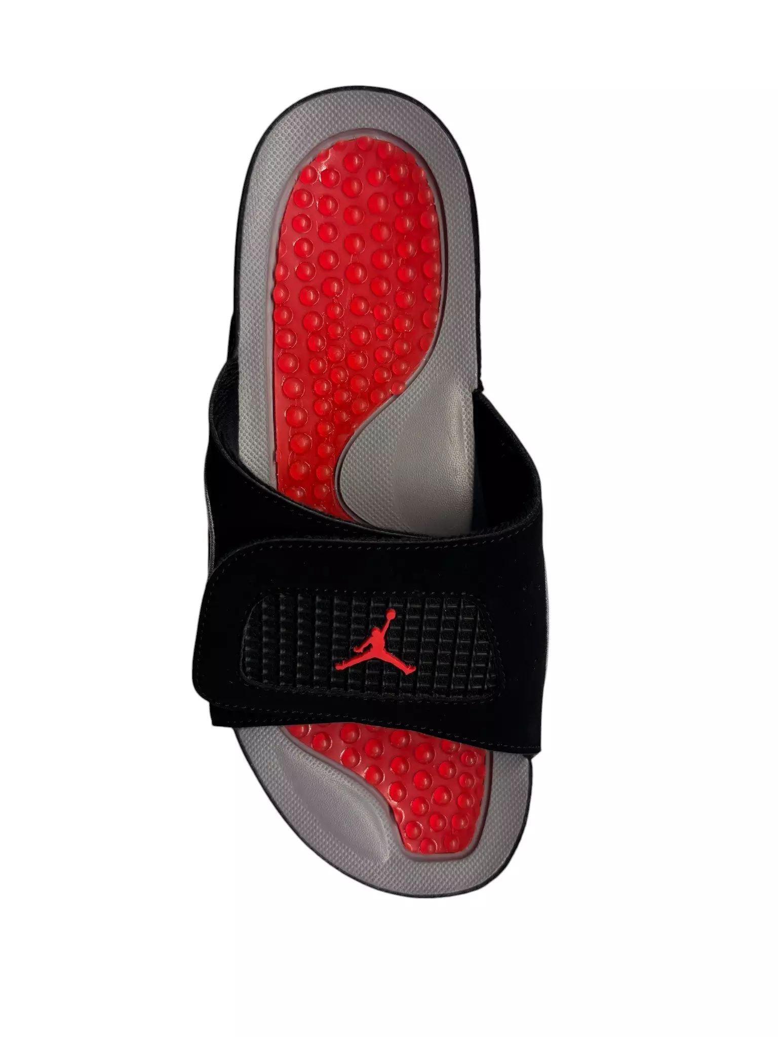 Jordan Hydro 4 Retro "Black/Fire Red/Cement Grey" Men's Slide - BLACK/RED