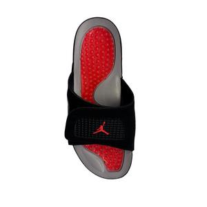 Jordan Hydro 4 Retro "Black/Fire Red/Cement Grey" Men's Slide - BLACK/RED