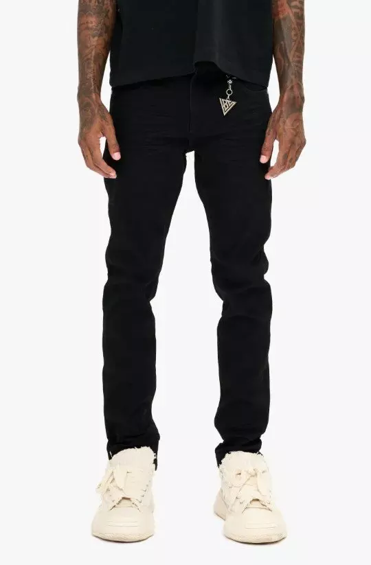 Valabasas Men's Mr. Slim Stretch Denim Jeans - Black - BLACK