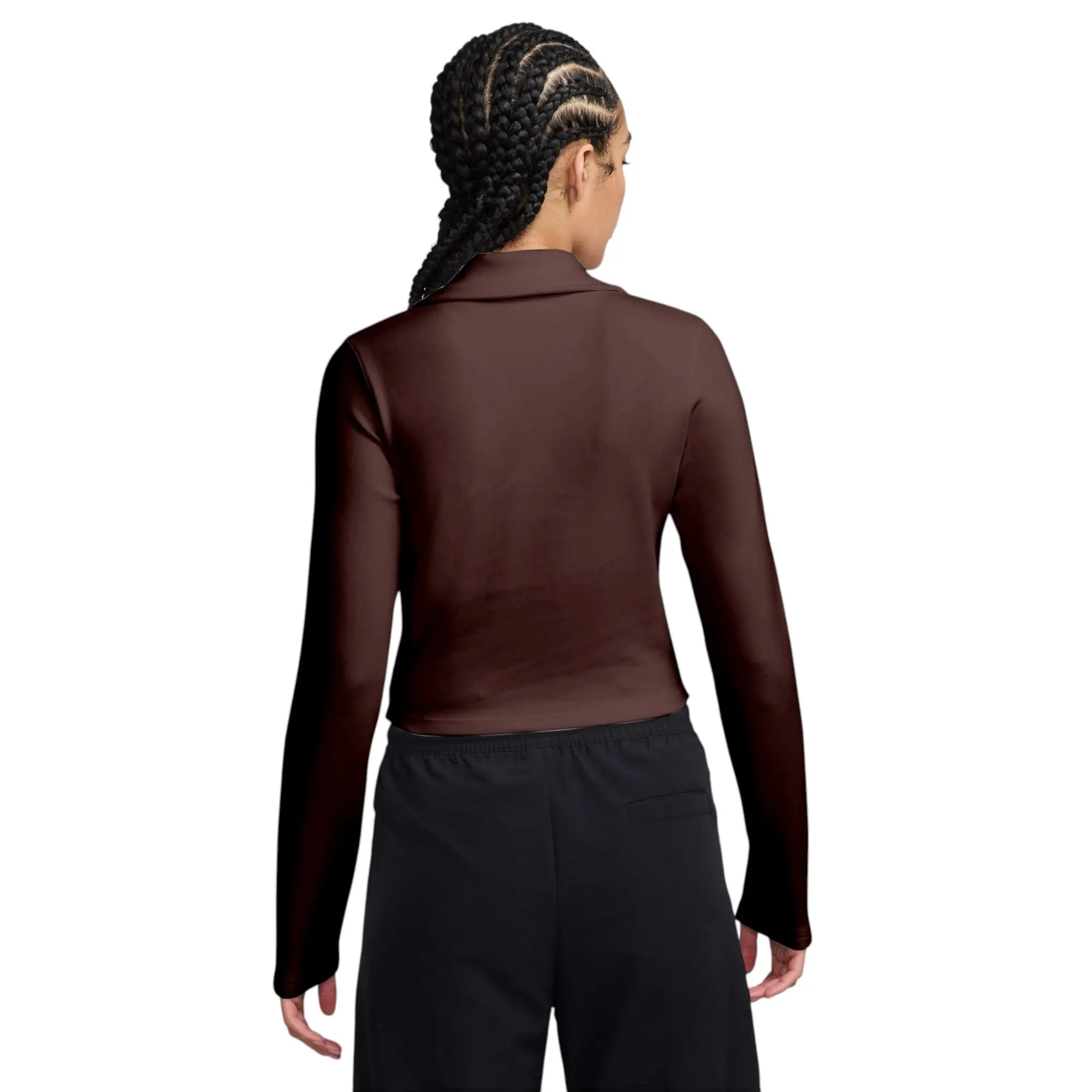 HO26 POLO CROP LS - MYS DATE - BURGUNDY