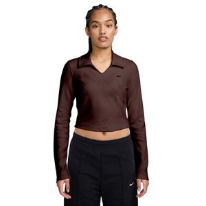 HO26 POLO CROP LS - MYS DATE - BURGUNDY