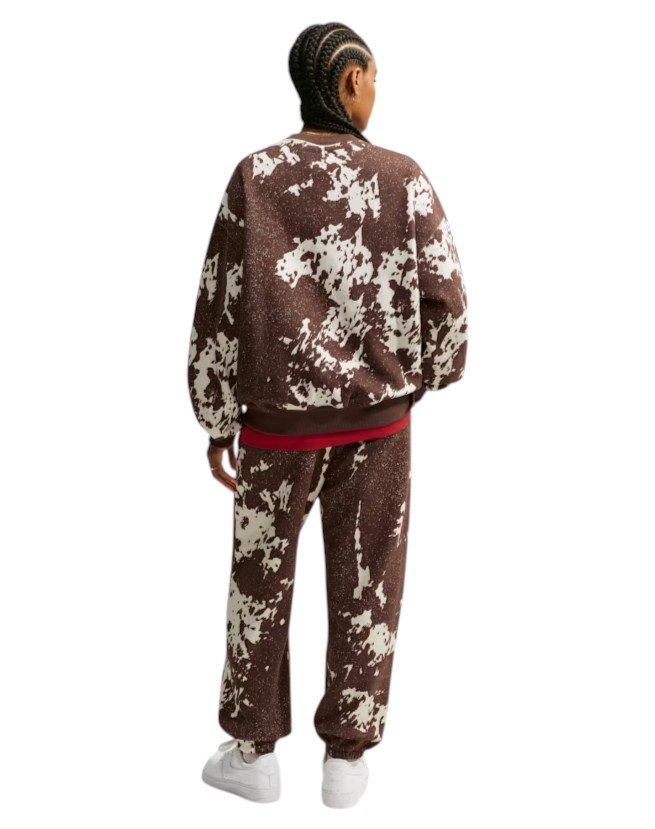 HO26 COW PRINT OS CREW-BROWN - BROWN
