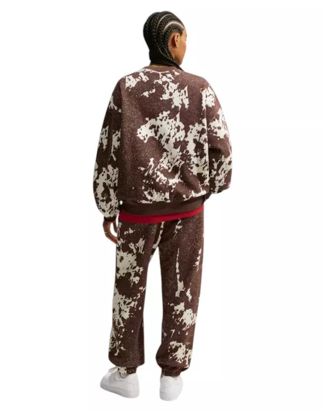 HO26 COW PRINT OS CREW-BROWN - BROWN