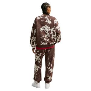 HO26 COW PRINT OS CREW-BROWN - BROWN
