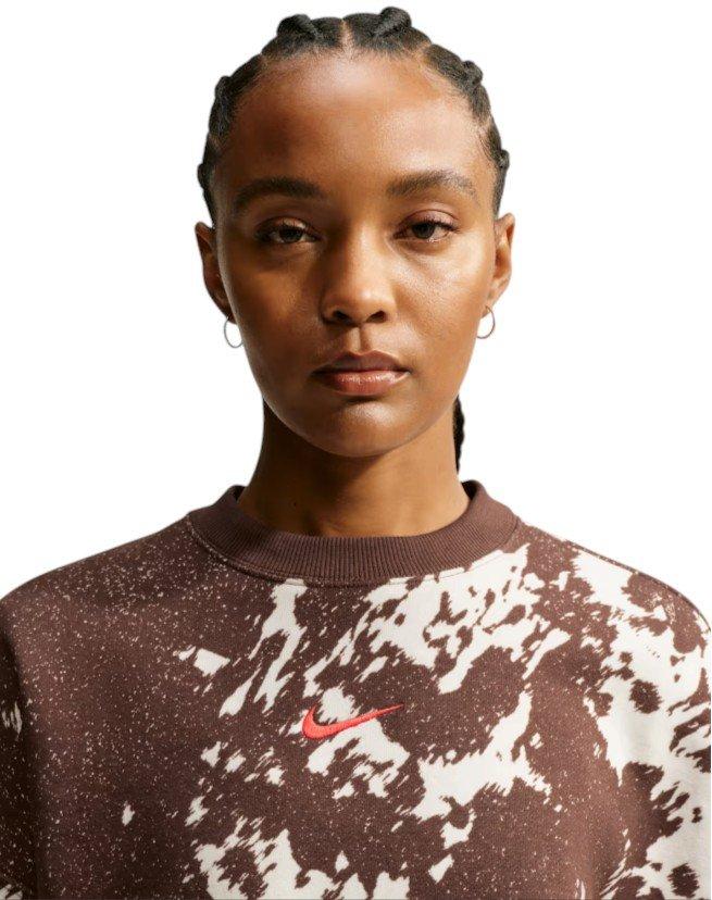 HO26 COW PRINT OS CREW-BROWN - BROWN