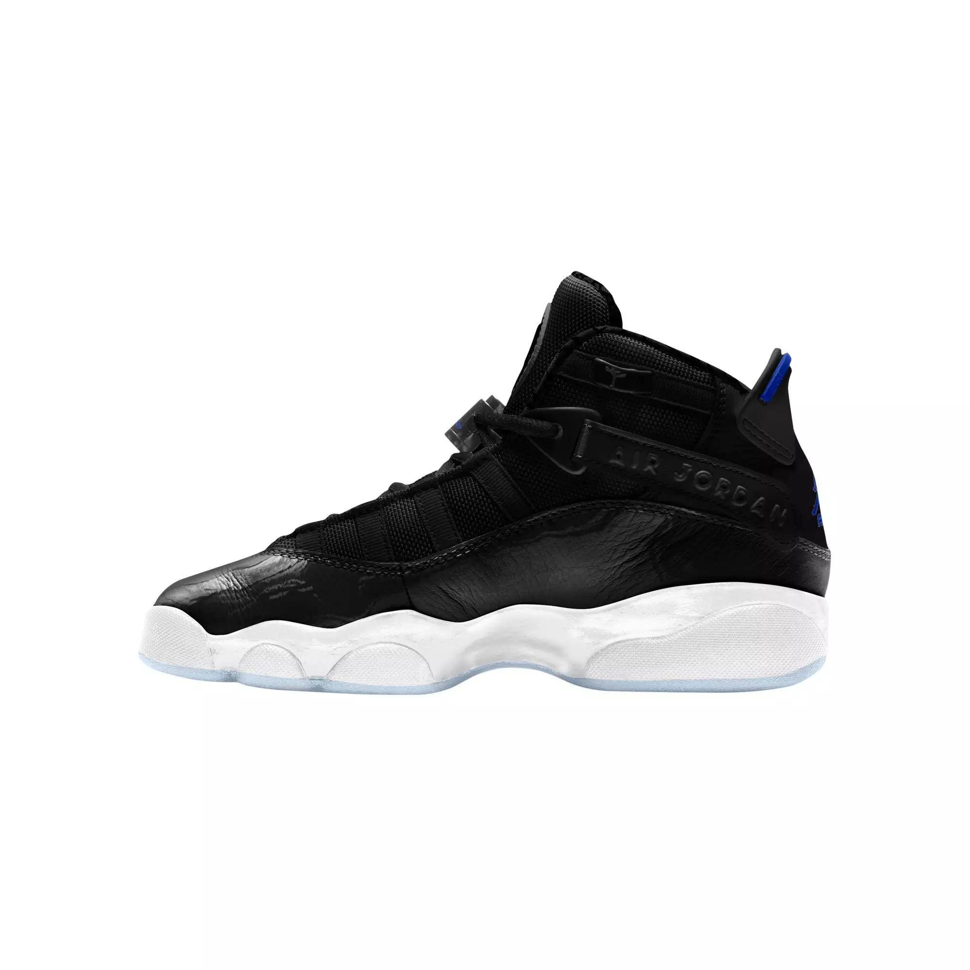 Jordan 6 Rings "Black/Hyper Royal/White" Grade School Boys' Shoe - BLACK/BLUE