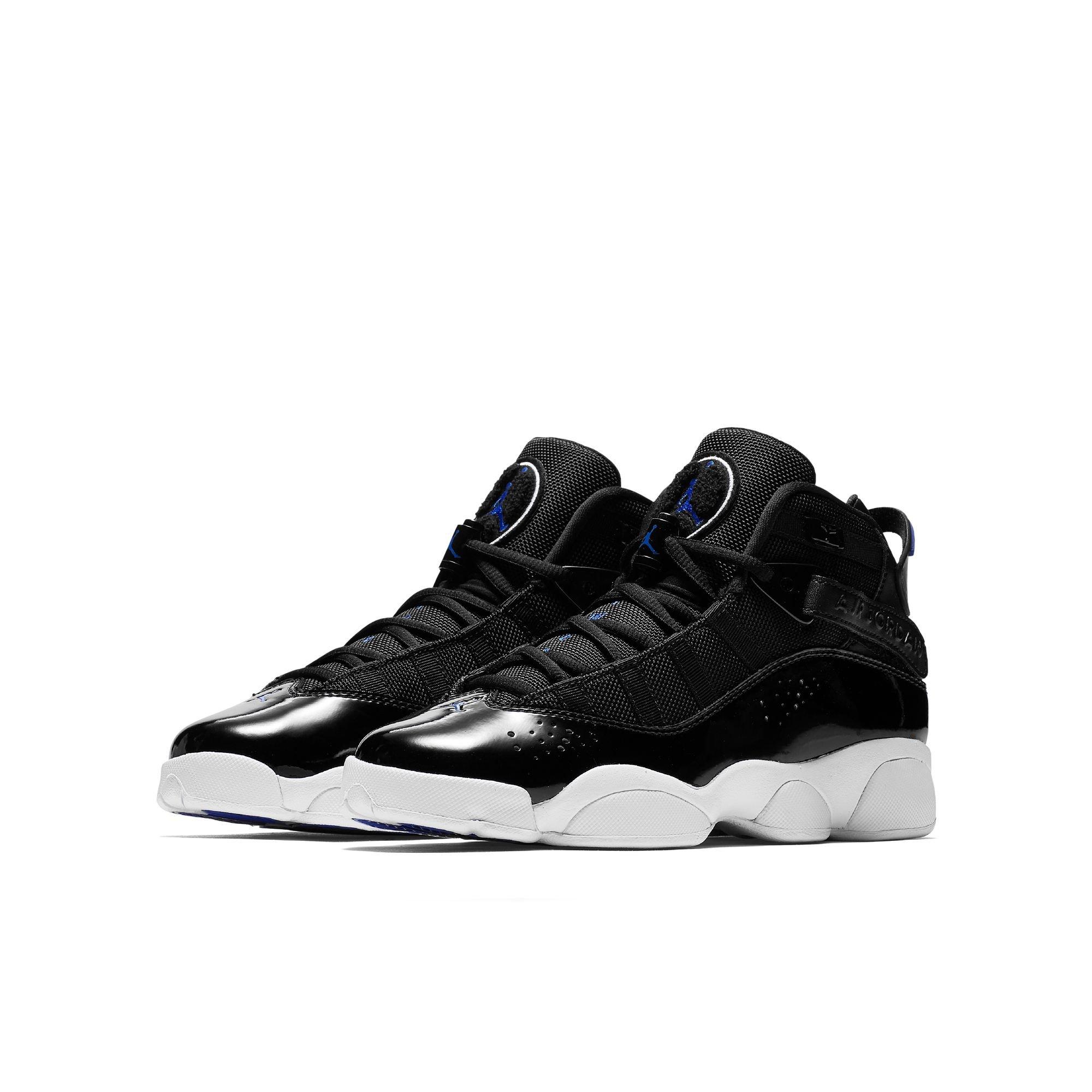 Jordan 6 Rings "Black/Hyper Royal/White" Grade School Boys' Shoe - BLACK/BLUE Thumbnail View 5