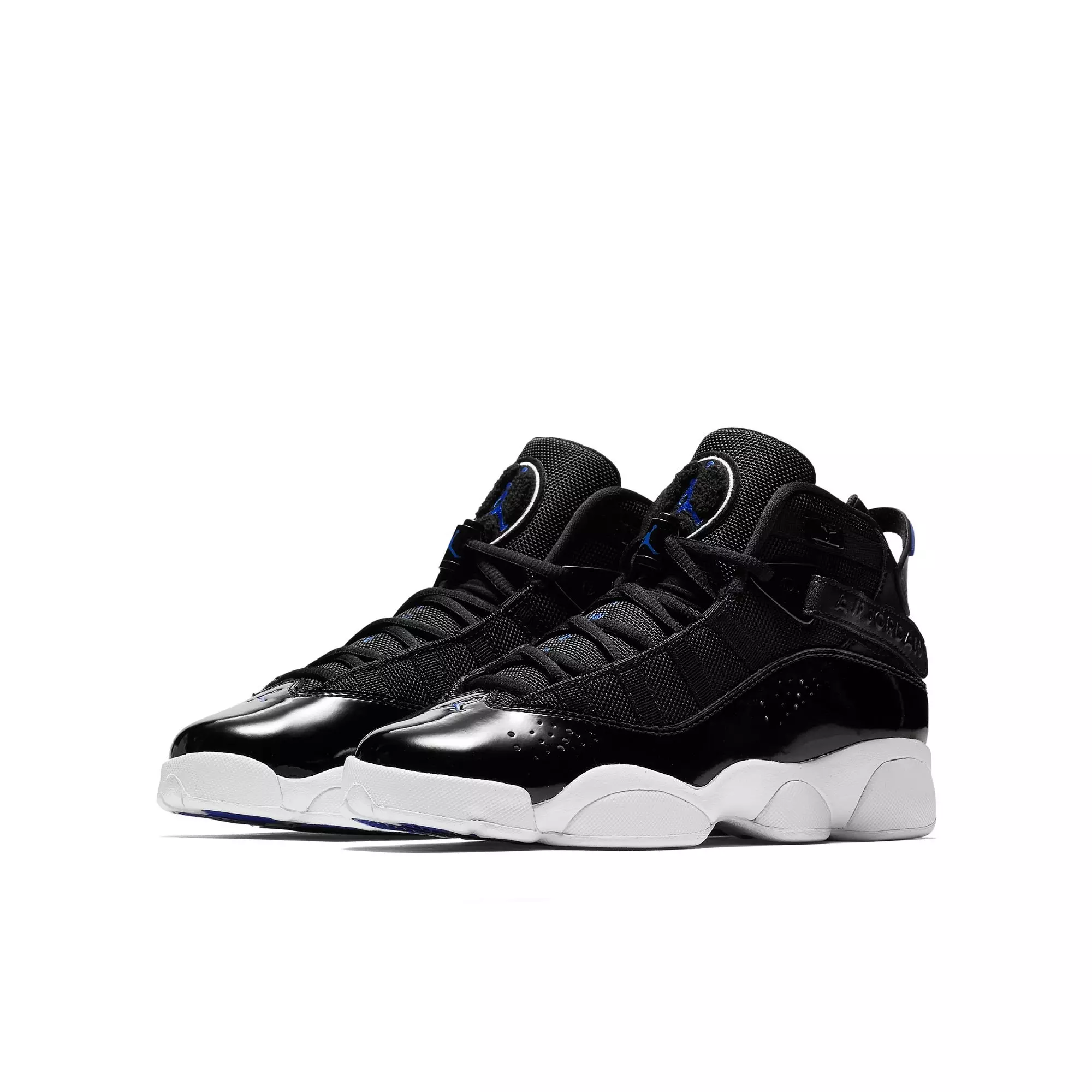 Jordan 6 Rings "Black/Hyper Royal/White" Grade School Boys' Shoe - BLACK/BLUE