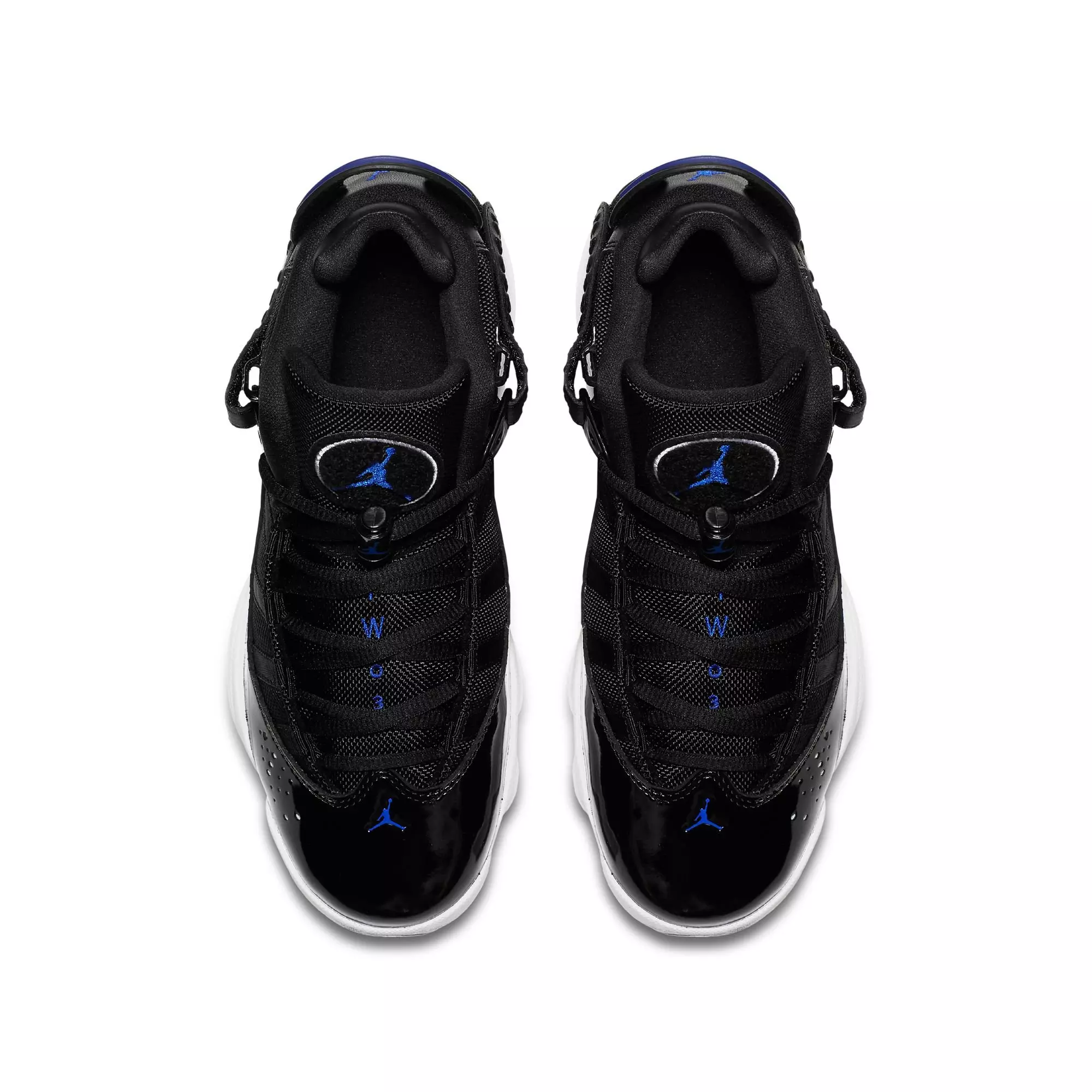 Jordan 6 Rings "Black/Hyper Royal/White" Grade School Boys' Shoe - BLACK/BLUE